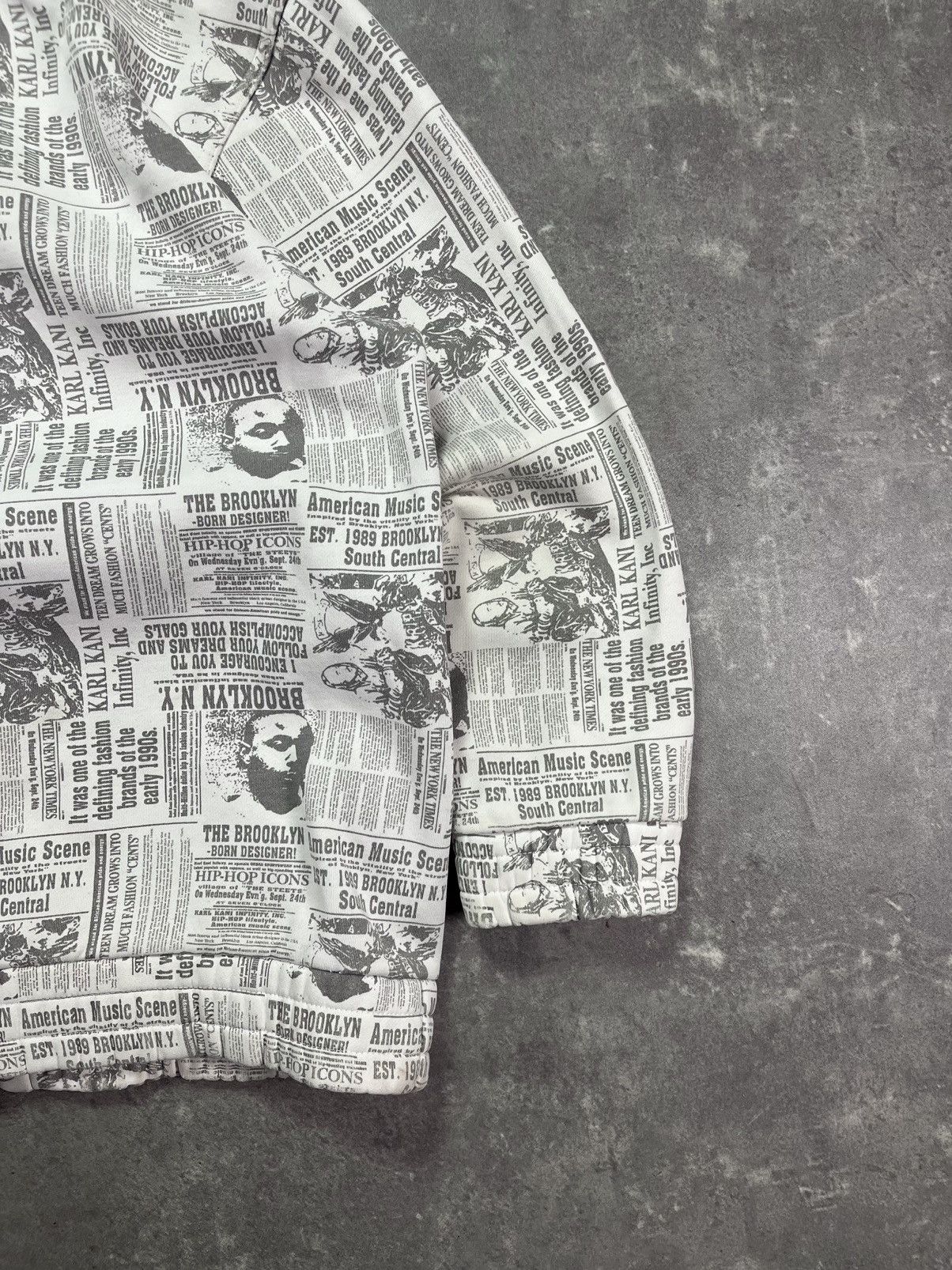 Karl Kani 00s Karl Kani Baggy Newspaper AOP Heavy Zip Hoodie Jacket XL Size US XL / EU 56 / 4 - 18 Thumbnail