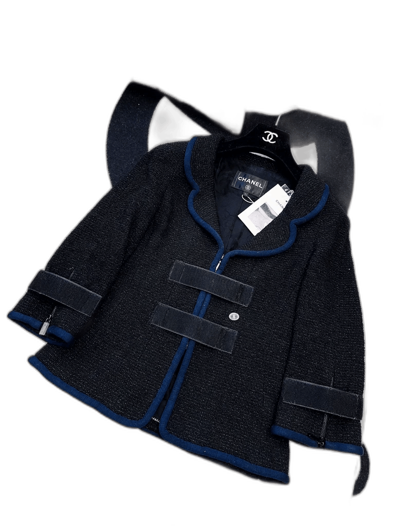 Chanel Chanel Black Jacket with Blue Trim Size XS / US 0-2 / IT 36-38 - 1 Thumbnail