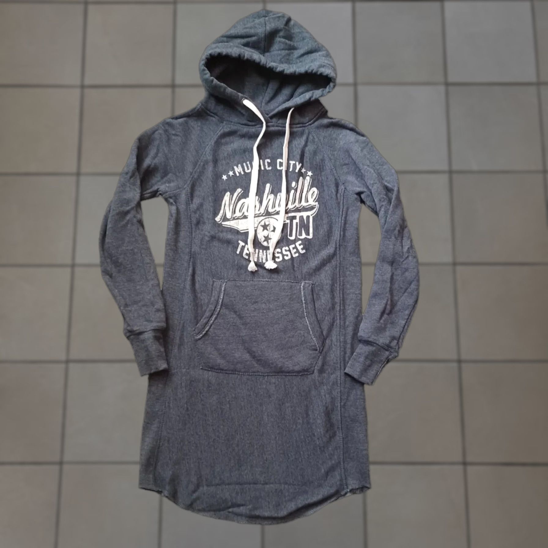 Vintage MV Sport Nashville Tennessee Music City Hoodie Sweater Dress Womens S Gray Long Sleeve Size S / US 4 / IT 40 - 1 Thumbnail