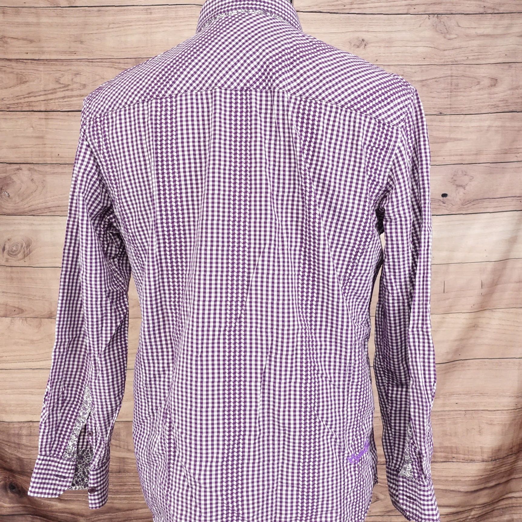 English Laundry English Laundry unisex adult long sleeve check button-up shirt size M purple casual formal workwear 2020s Size US M / EU 48-50 / 2 - 5 Thumbnail
