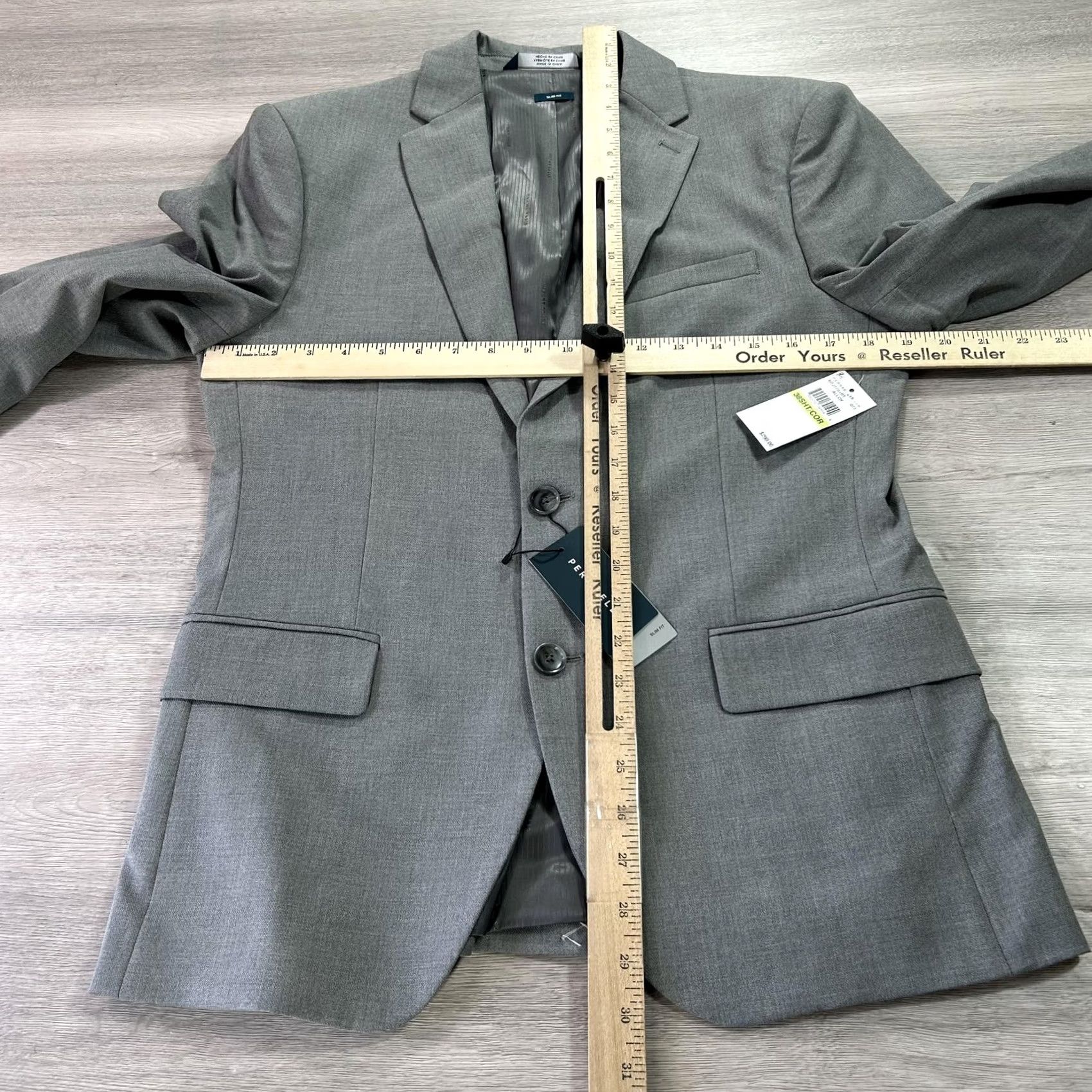 Perry Ellis Perry Ellis Blazer Mens 38 Short Gray Slim Fit Sport Coat Jacket Size US 38 / EU 54 - 7 Thumbnail