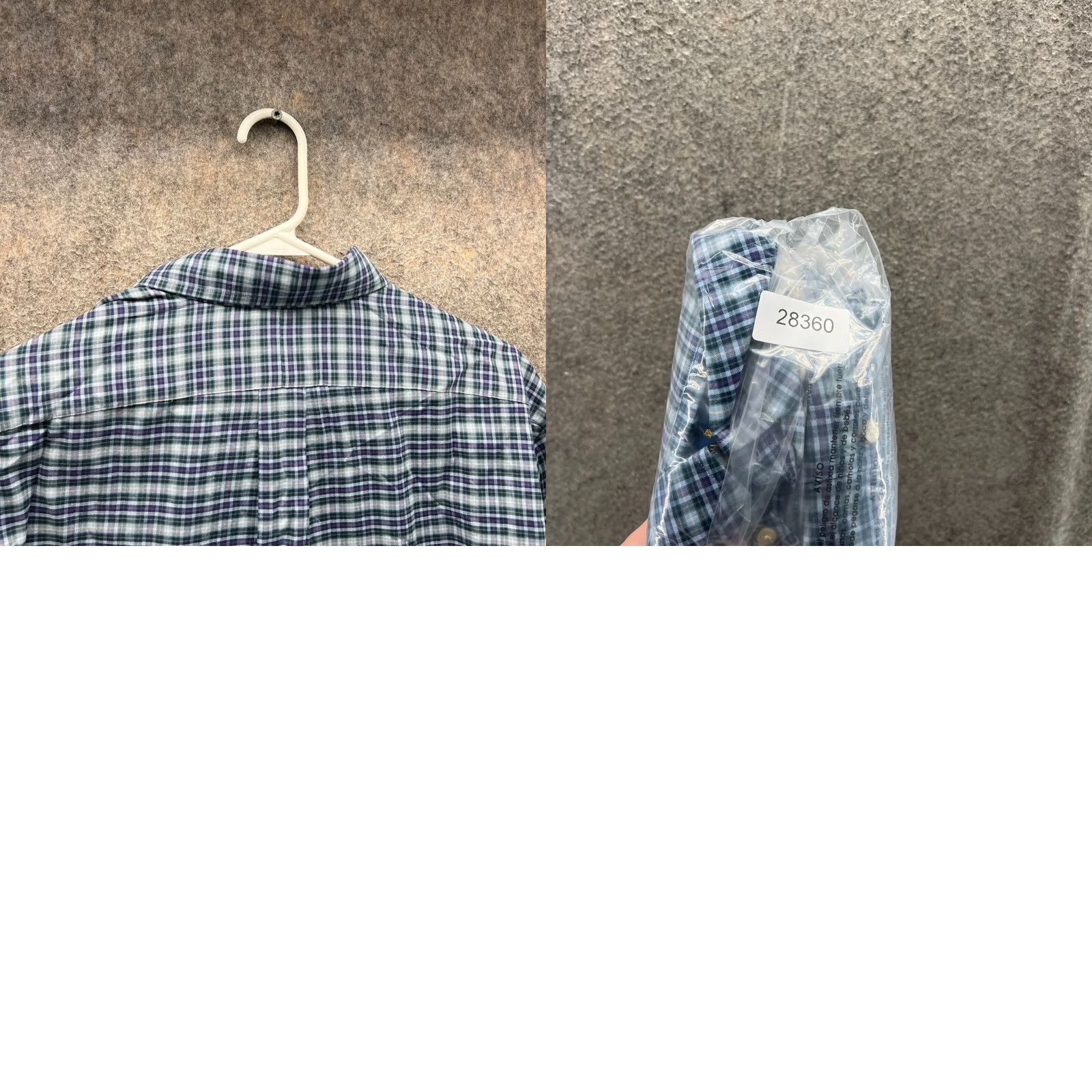 Polo Ralph Lauren VINTAGE Polo Ralph Lauren Shirt Mens Large Blue Button-Down Plaid Pony Shipped Fast Size 42R - 9 Thumbnail