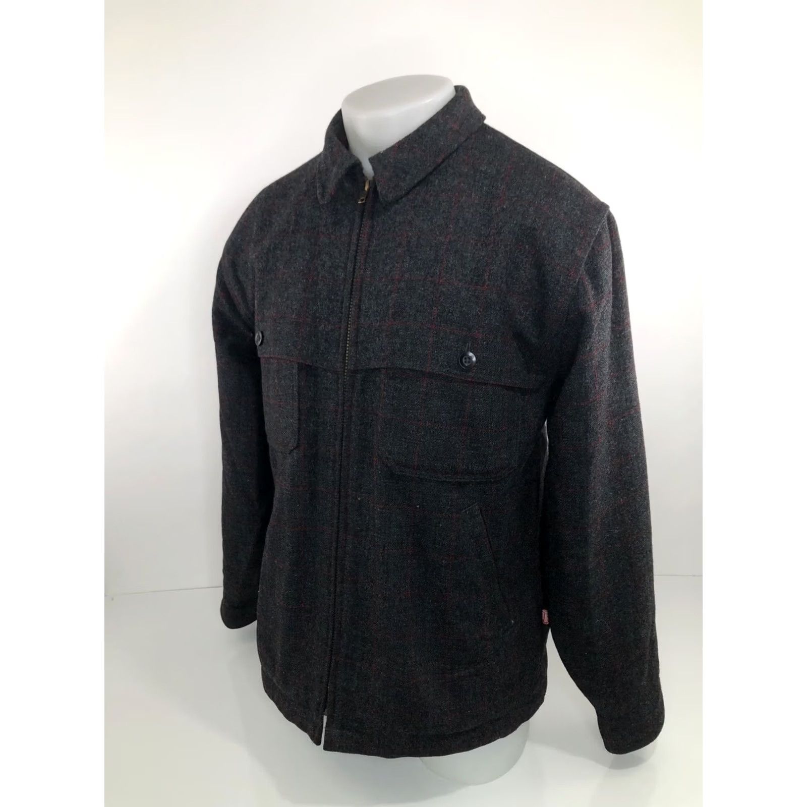 Vintage rare L.L. BEAN WOOL BLEND GORE WINDSTOPPER Heavy Duty Field Ranch Jacket S Mens Gray Red Size US S / EU 44-46 / 1 - 4 Thumbnail