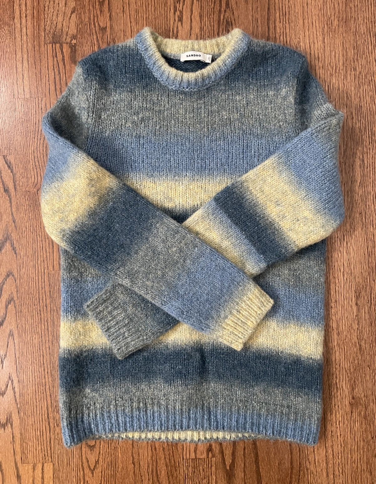 Sandro Sandro Alpaca Mens Stripped sweater M NEW Size US M / EU 48-50 / 2 - 3 Thumbnail