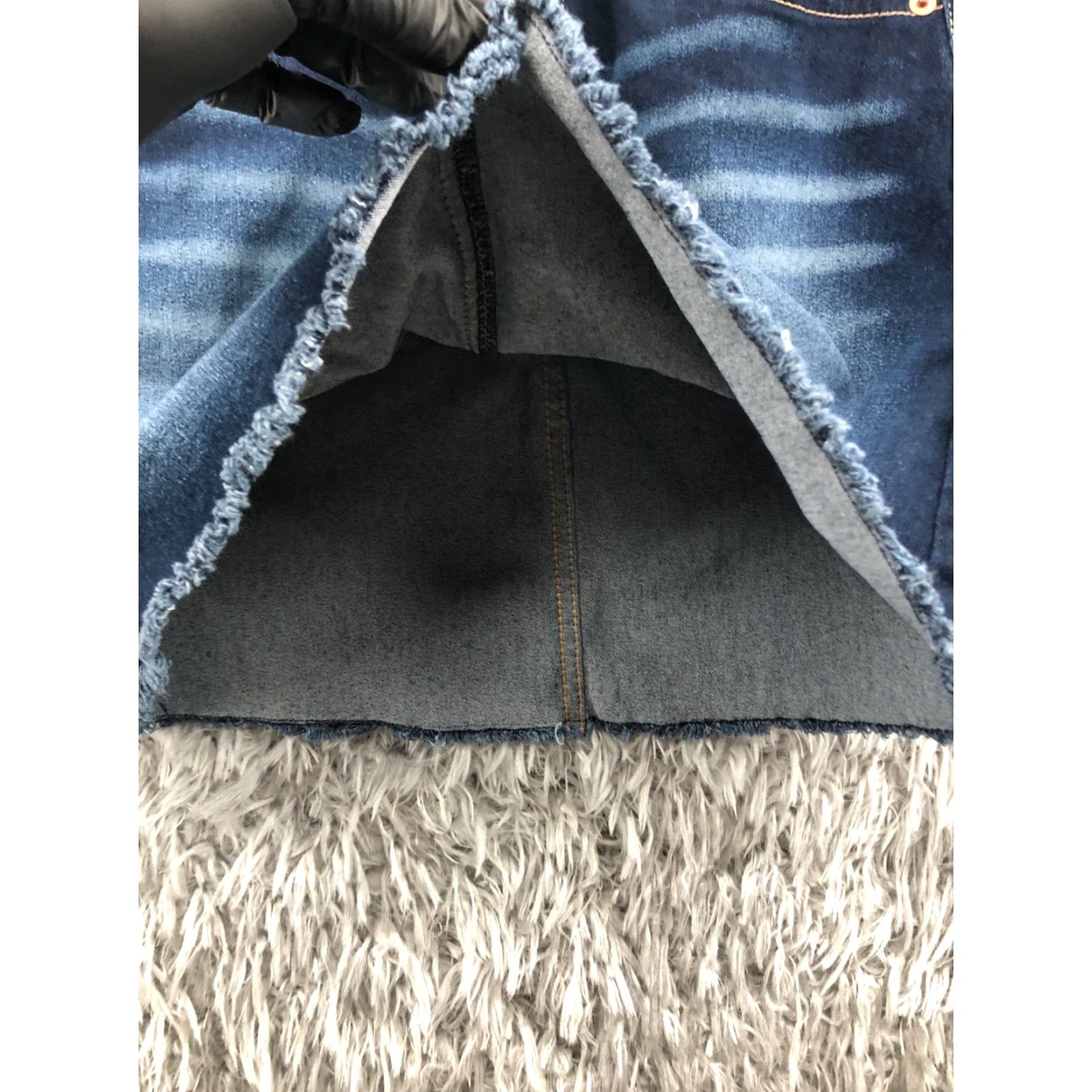 Vintage No Boundaries A-Line Skirt Juniors Size 5 Dark Wash Denim Midi Blue Button Closure Casual Workwear Women Womens Skirt Size 27" / US 4 / IT 40 - 4 Thumbnail