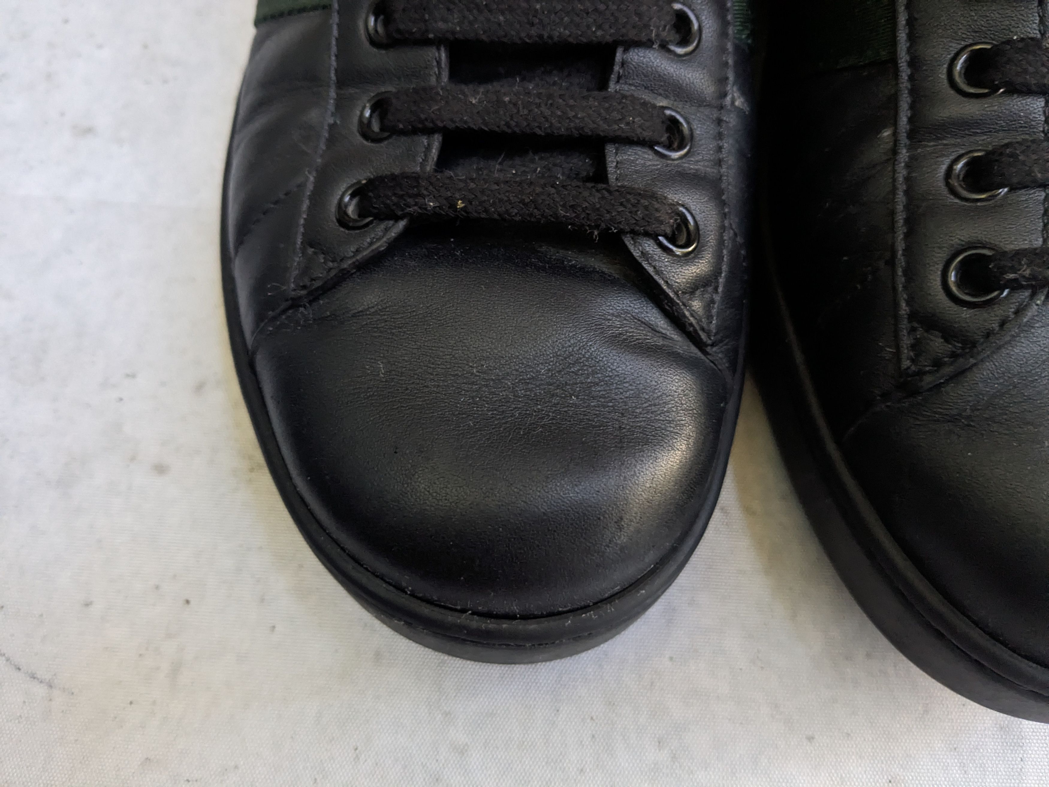 Gucci Gucci Ace Sneakers Black 9 Web Leather Low Tops Size US 9 / EU 42 - 5 Thumbnail