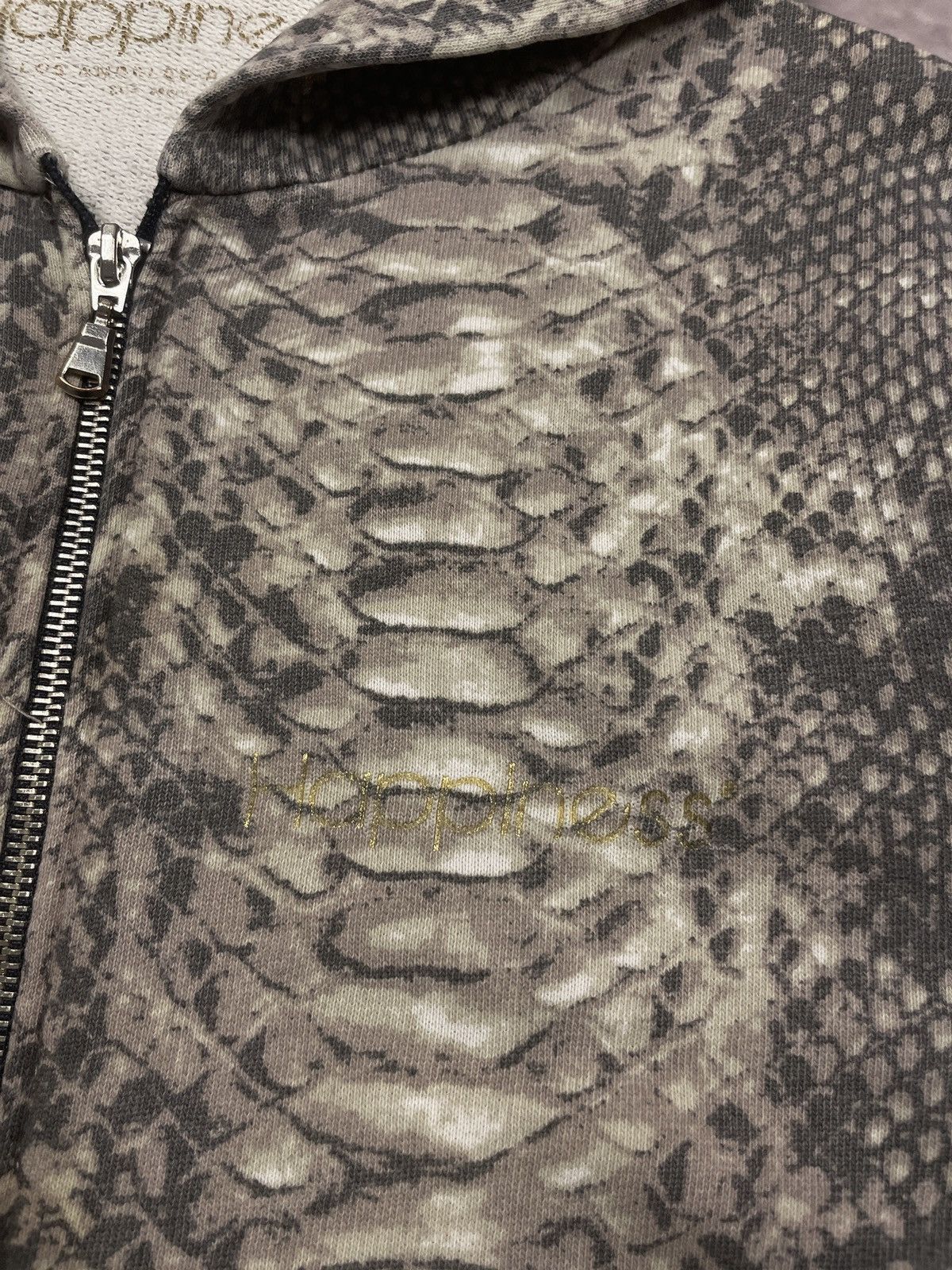 Y2K LGB IfSixWasNine Style Snake Skin Pattern Zip Hoodie