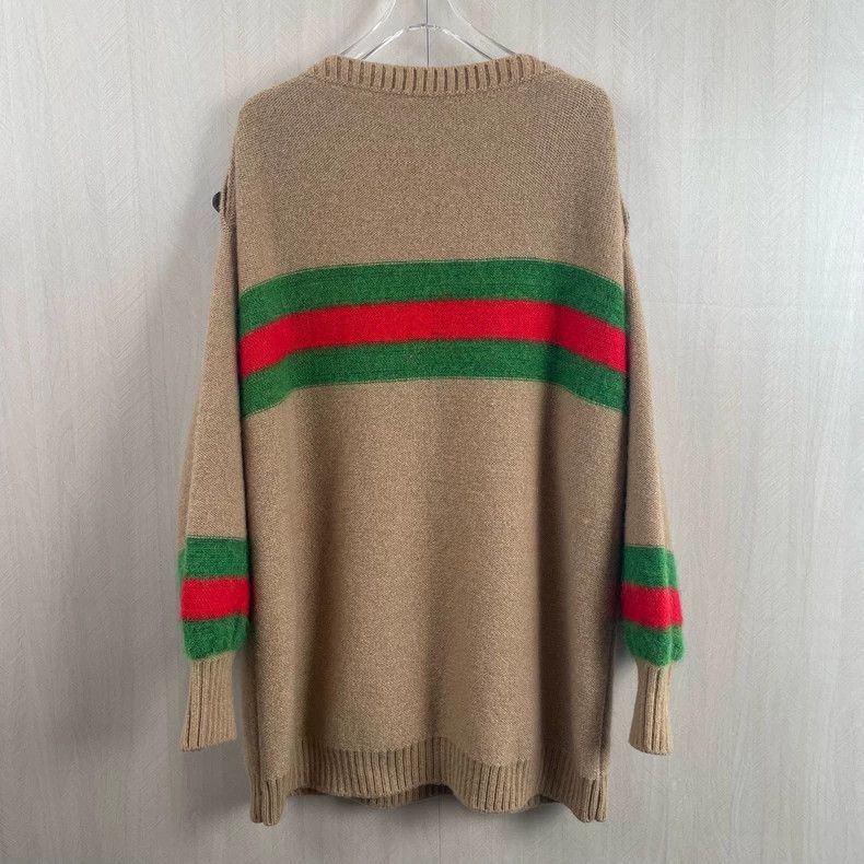 Gucci Gucci Coffee red and green striped sweater 2502-Nextarrow Size US S / EU 44-46 / 1 - 3 Thumbnail