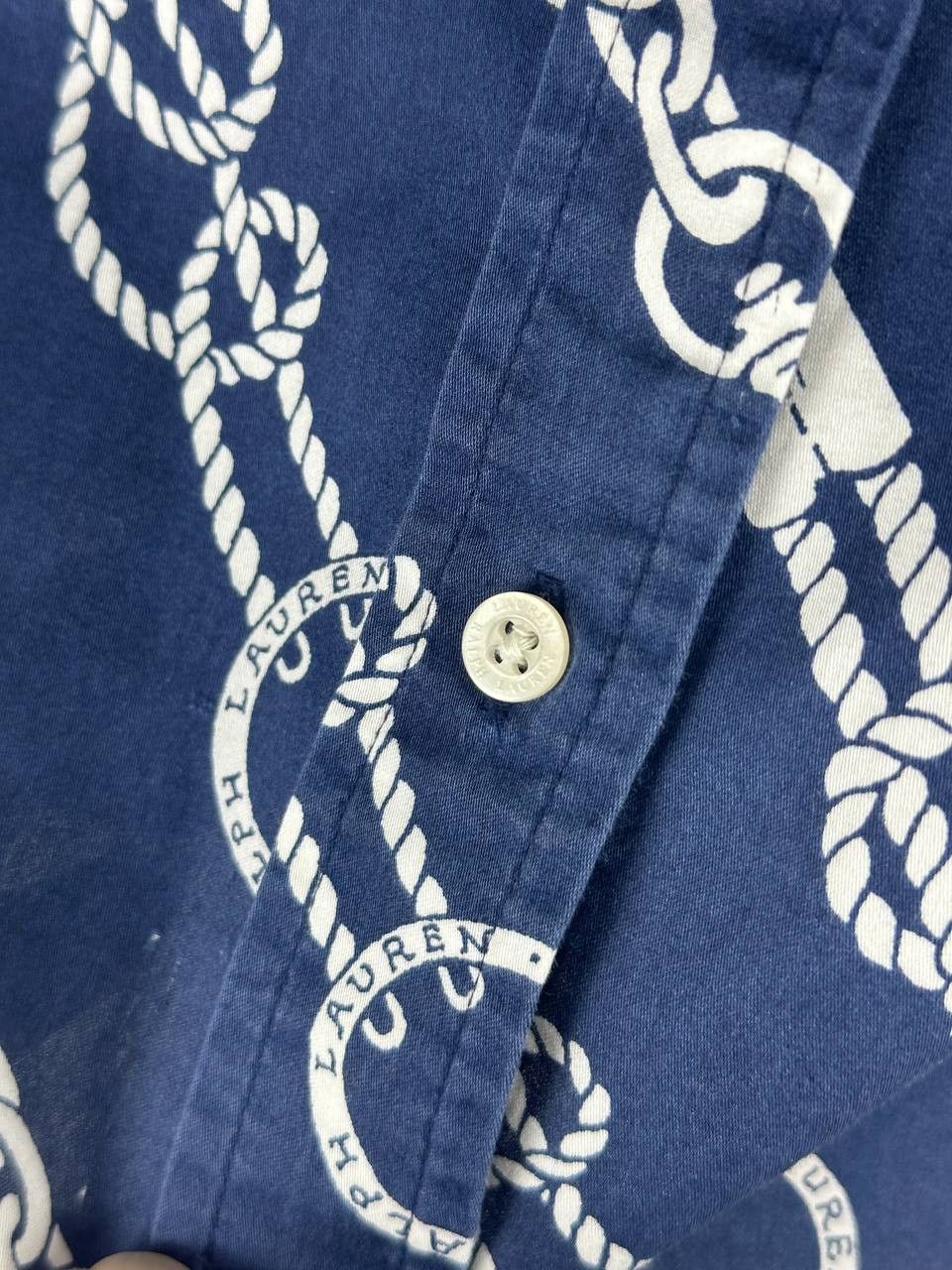Lauren Ralph Lauren Luxury Rare Lauren Ralph Lauren Blue Chains Print Shirt Size M / US 6-8 / IT 42-44 - 13 Thumbnail