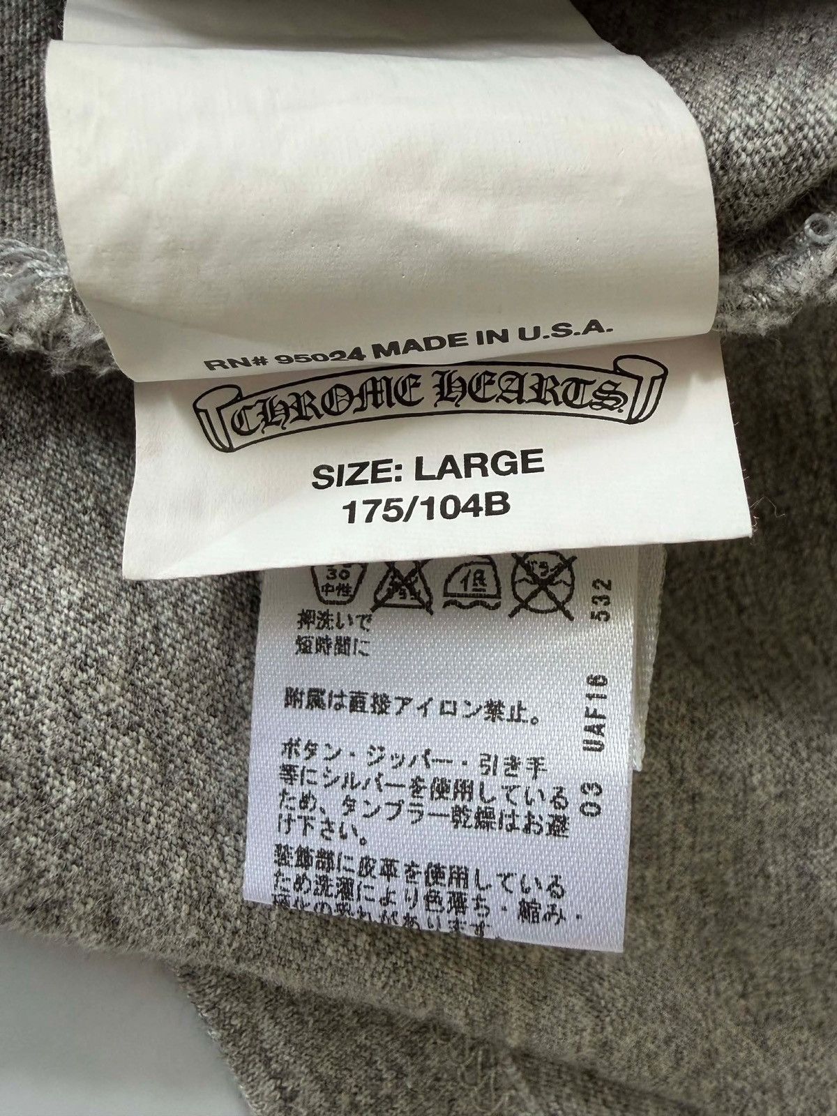 Chrome Hearts Chrome Hearts Gray BS Fleur Button Henley Neck Short Sleeve Size US L / EU 52-54 / 3 - 10 Thumbnail