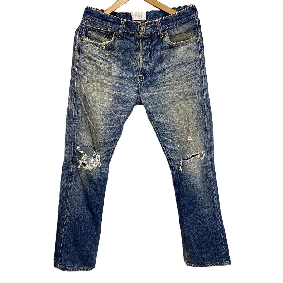 Levi's Levis 501 Kurt Cobain distressed denim Size US 30 / EU 46 - 11 Thumbnail