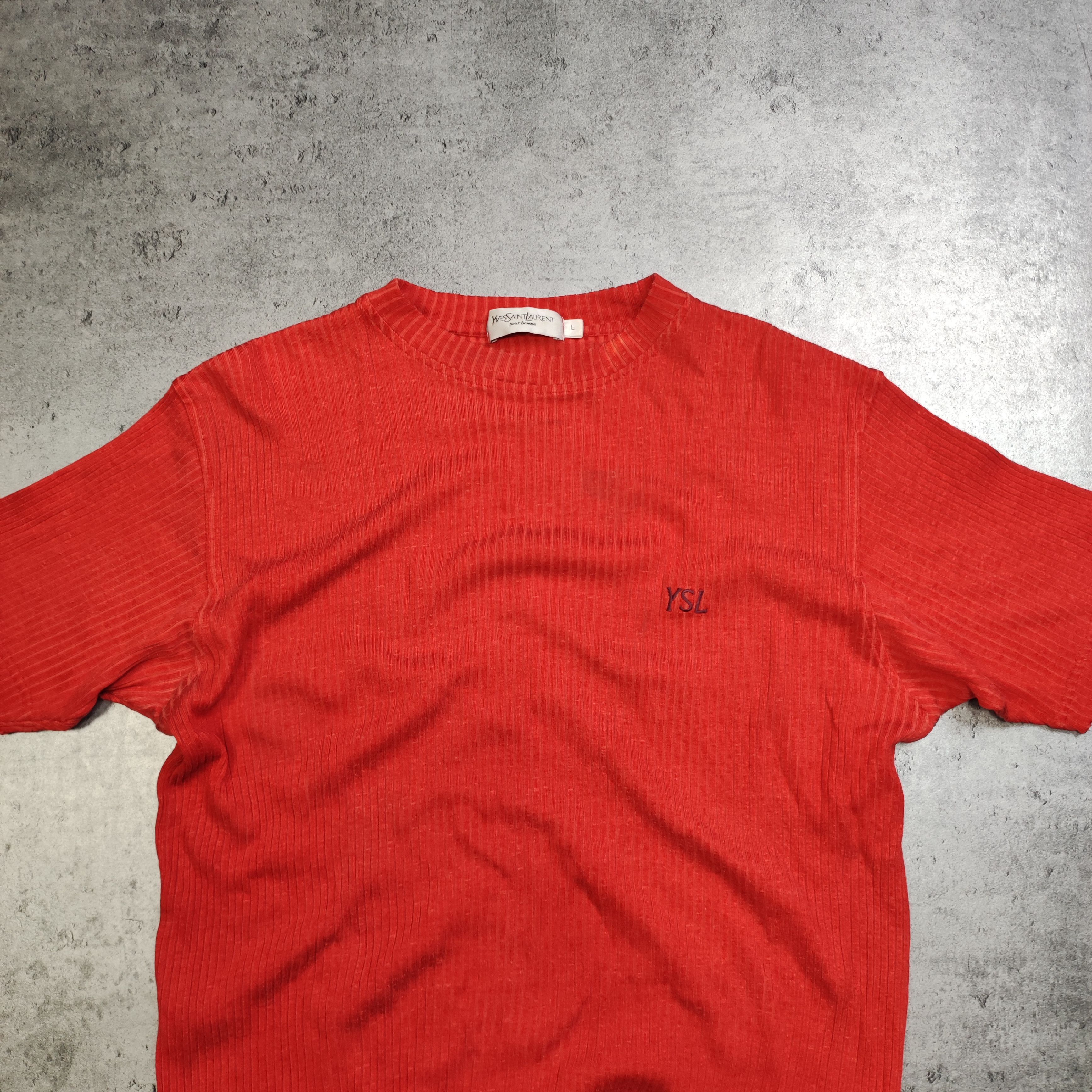 Vintage × Yves Saint Laurent RARE 90s YSL Yves Saint Laurent Rayon Viscose Logo Shirt Size US L / EU 52-54 / 3 - 3 Thumbnail