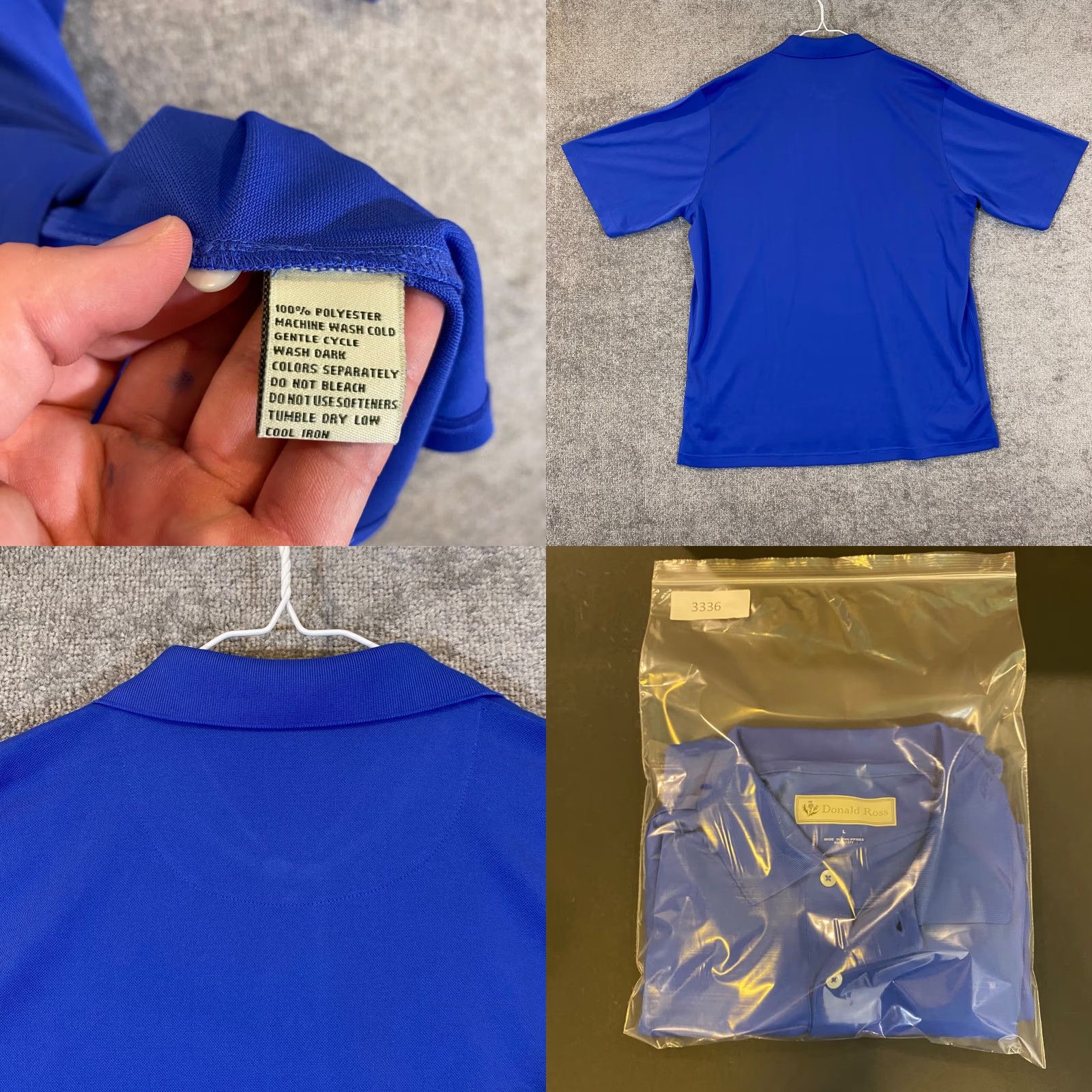Vintage Donald Ross Polo Men Large Deep Blue Rehoboth Beach CC DE Performance Golf Shirt Size US L / EU 52-54 / 3 - 8 Thumbnail