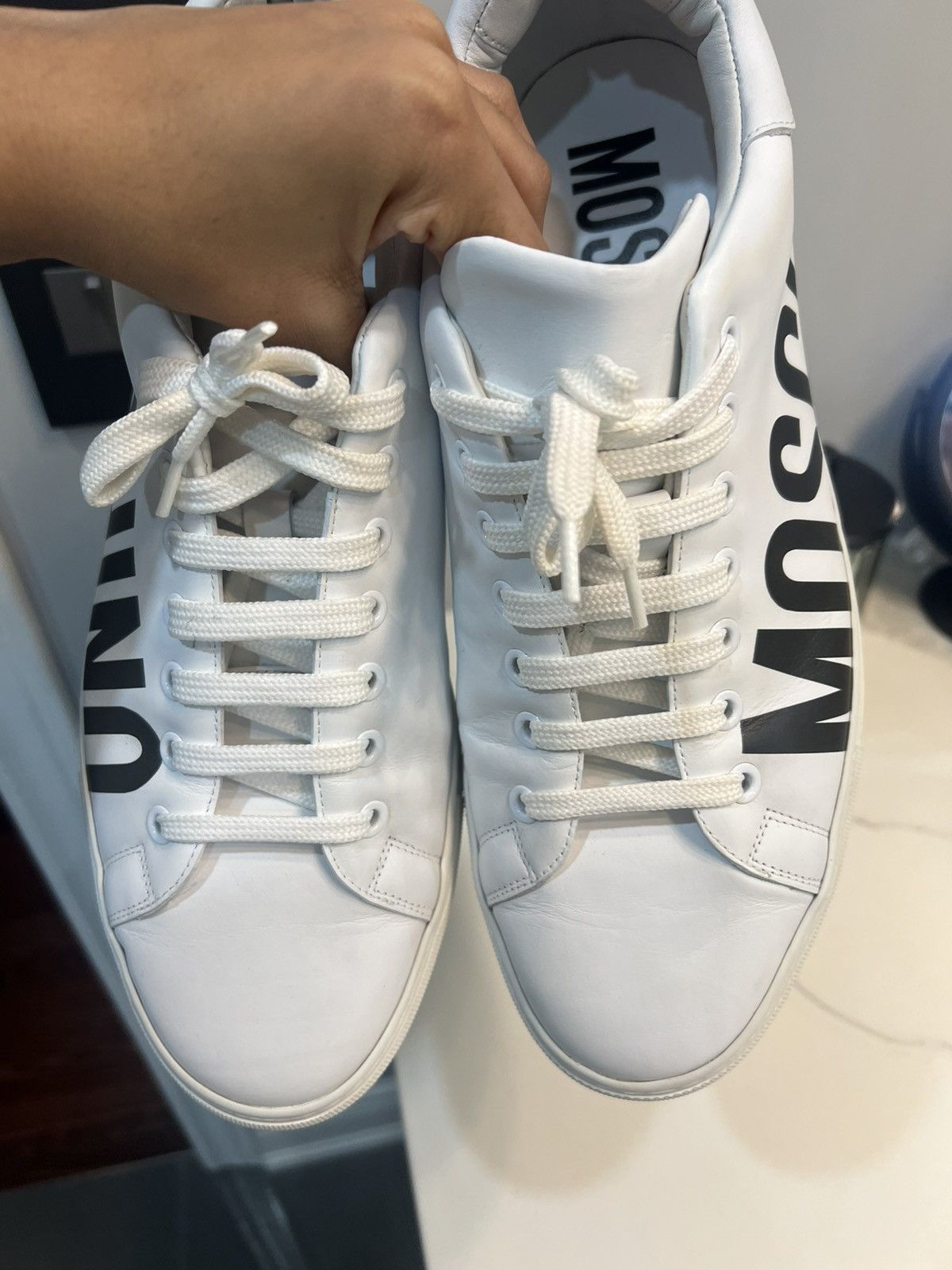 Moschino Moschino Logo-Printed Lace-Up Sneakers Size US 11 / EU 44 - 8 Thumbnail