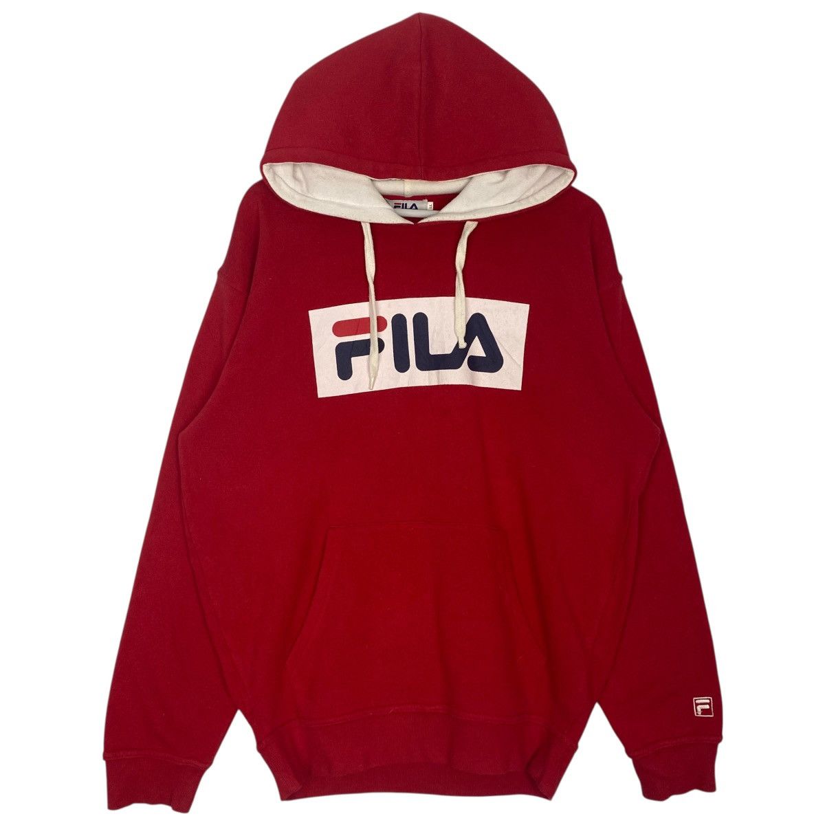Vintage Vintage Fila Hoodie Patch Logo Red Pullover Jumper Size LL Size US L / EU 52-54 / 3 - 1 Thumbnail