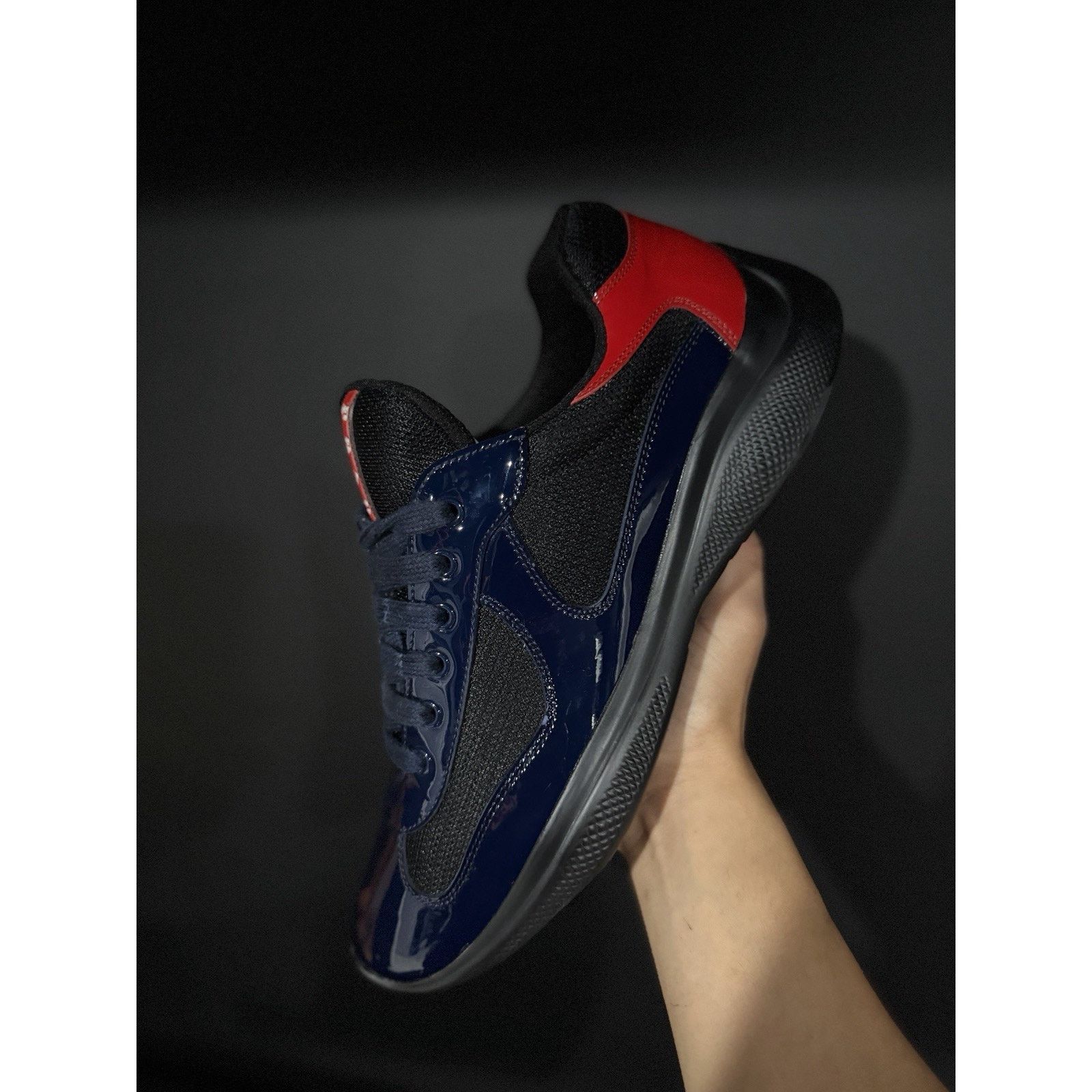 Prada Size 10.5UK/11.5-12M PRADA Cup Blue & Red Patent Leather Size US 11.5 / EU 44-45 - 5 Thumbnail