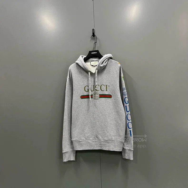 Gucci Gucci Gray Belt Logo Hoodie. Size US M / EU 48-50 / 2 - 1 Thumbnail