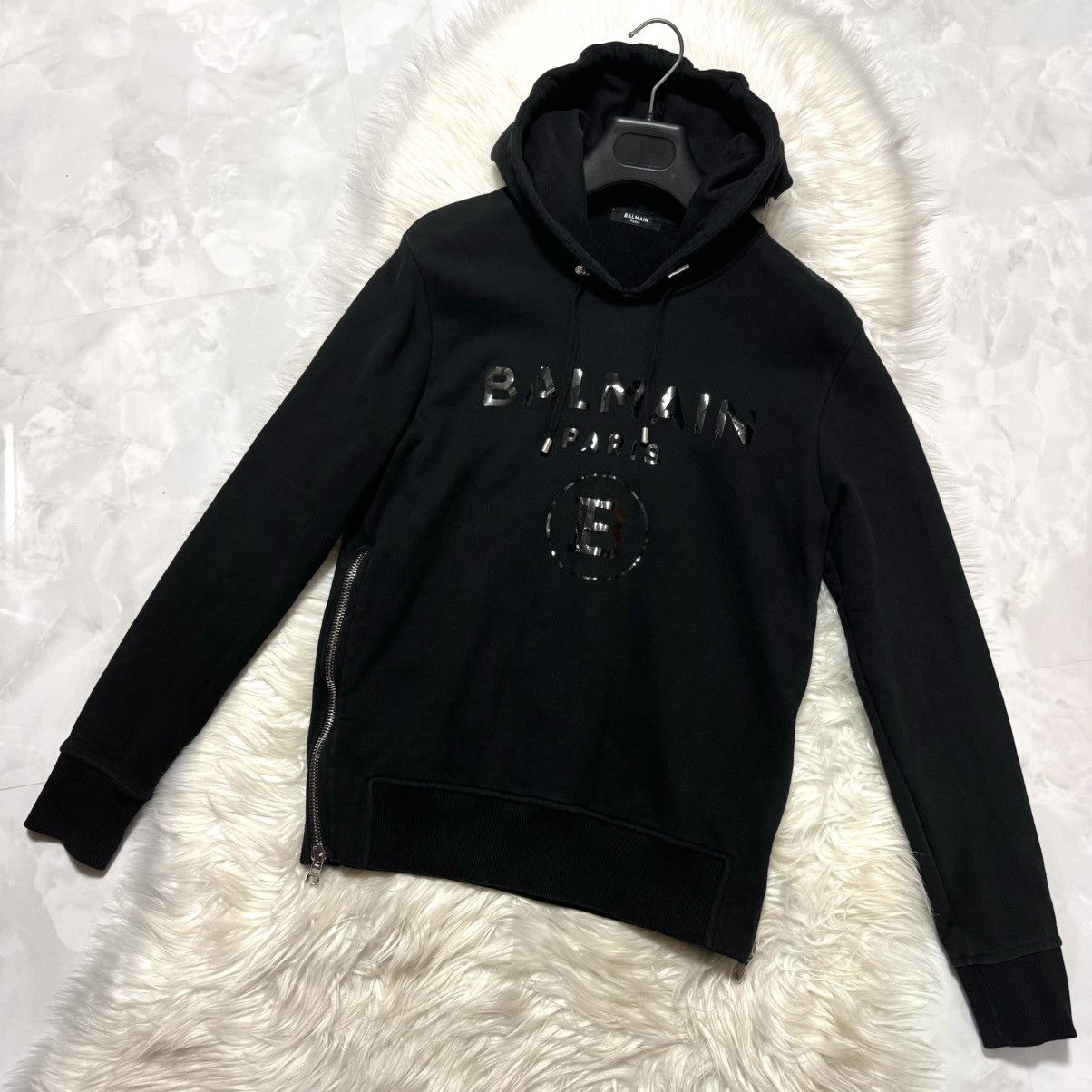 Balmain Balmain Homme New B Logo Side Zip Hoodie Pullover XS Black Size US XS / EU 42 / 0 - 6 Thumbnail