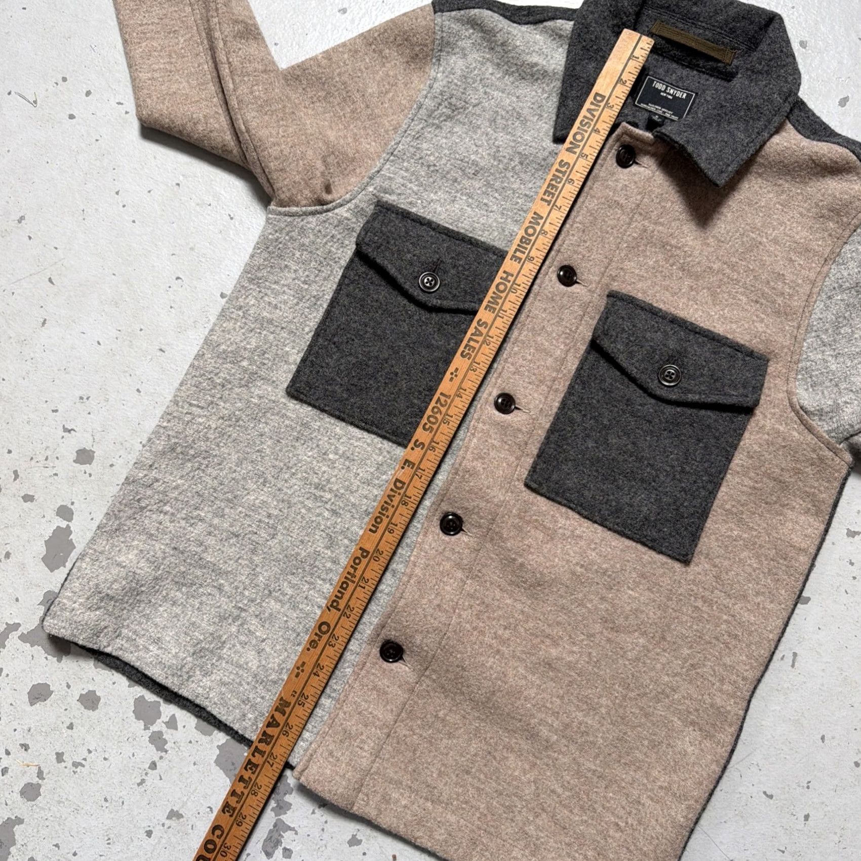 Todd Snyder Todd Snyder Wool Cocktail Shirt-Jacket Patchwork Workwear Designer Men’s S Shirt Size US S / EU 44-46 / 1 - 3 Thumbnail