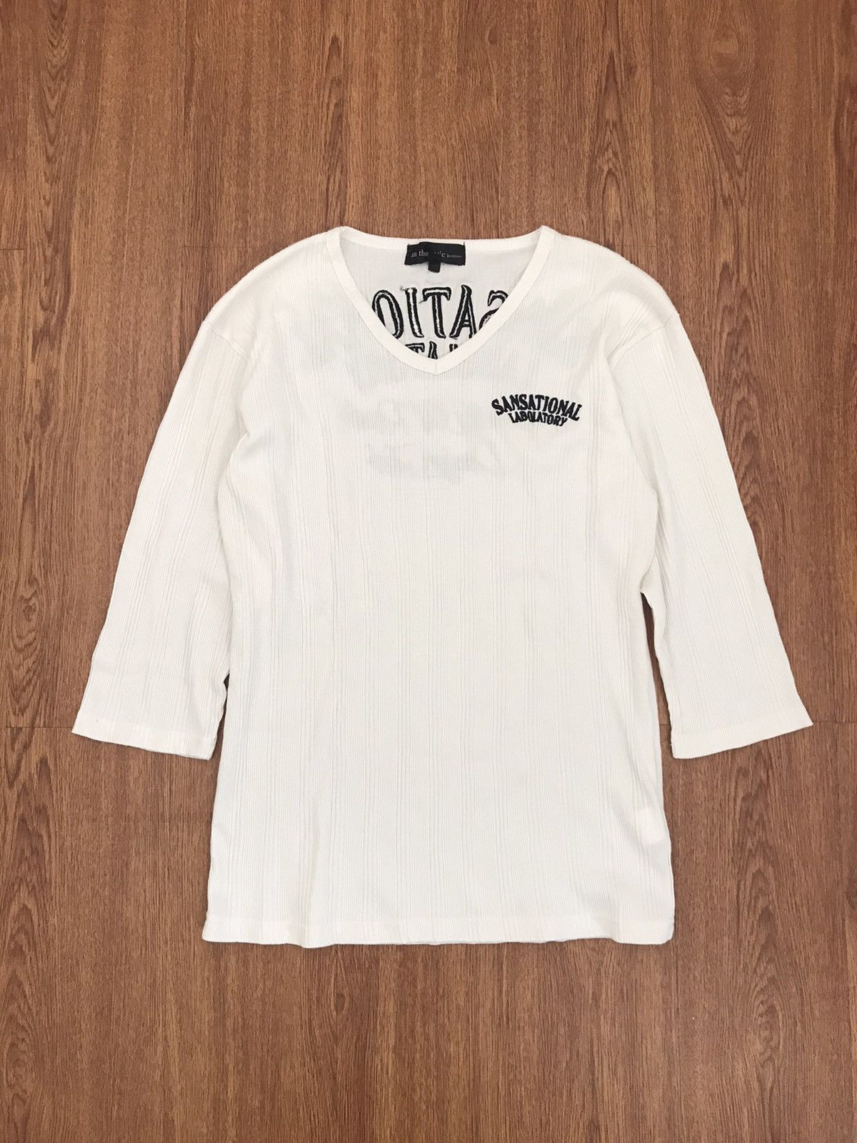 image of In The Attic Homme 3/4 Sleeves in White, Men's (Size Large)