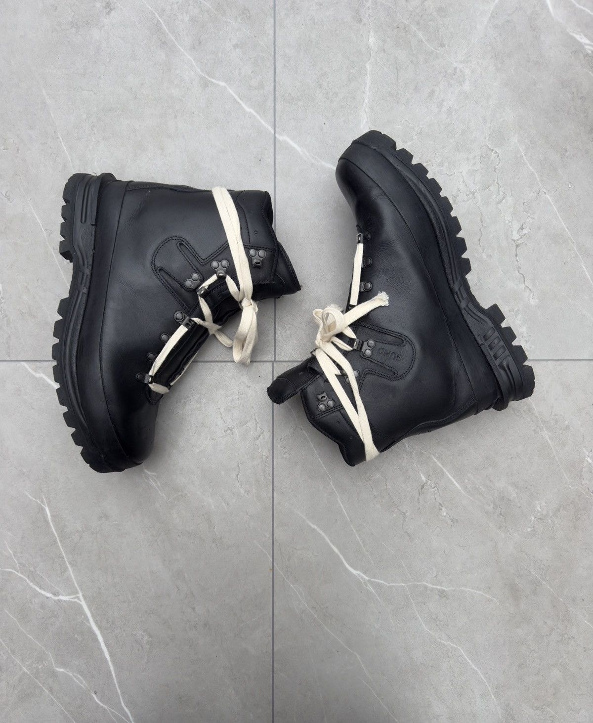 Vintage 1970s Vintage Military Black Leather Combat Boots Size US 10 / EU 43 - 1 Thumbnail