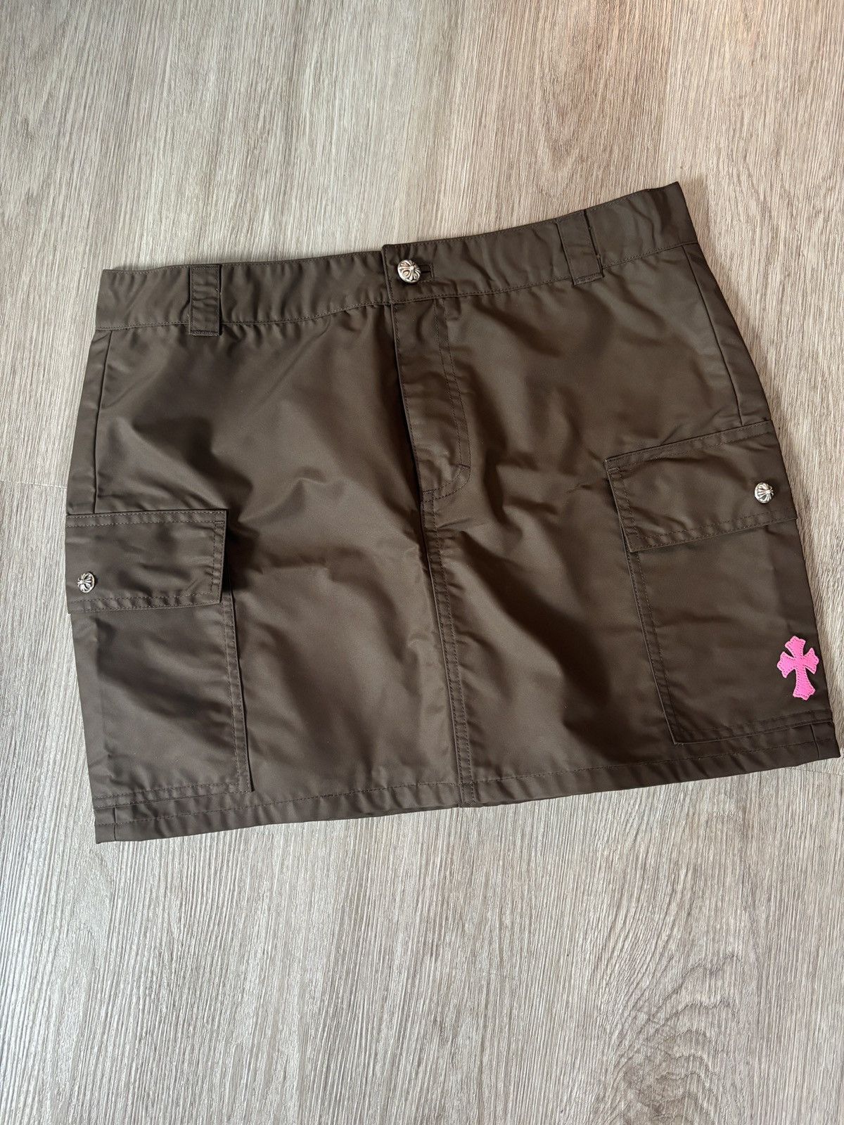 Chrome Hearts Chrome Hearts Pink Patch Nylon Brown Skirt Size 29" - 1 Thumbnail