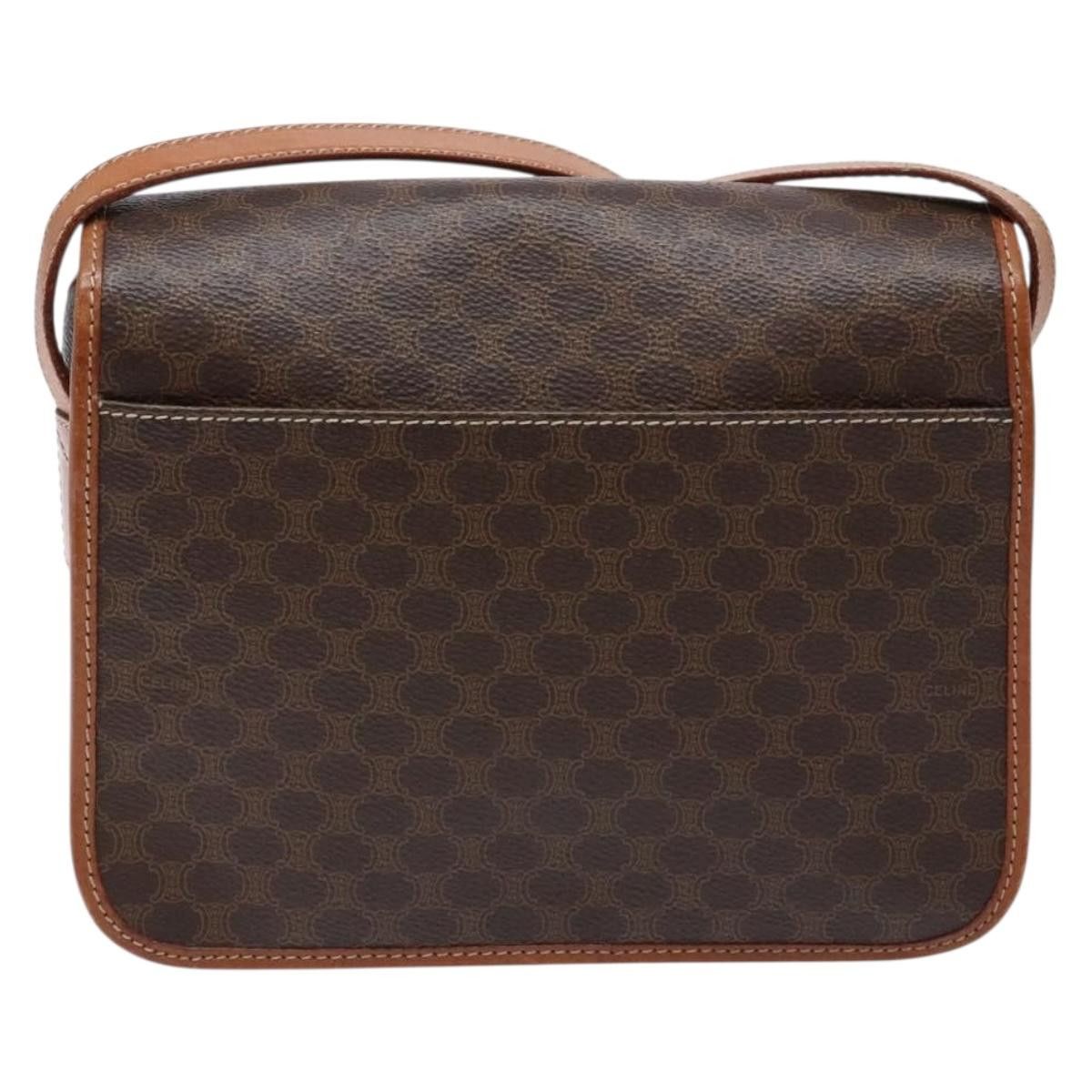 Celine CELINE Macadam Canvas Shoulder Bag Pvc Leather Brown Gold Size ONE SIZE - 3 Thumbnail