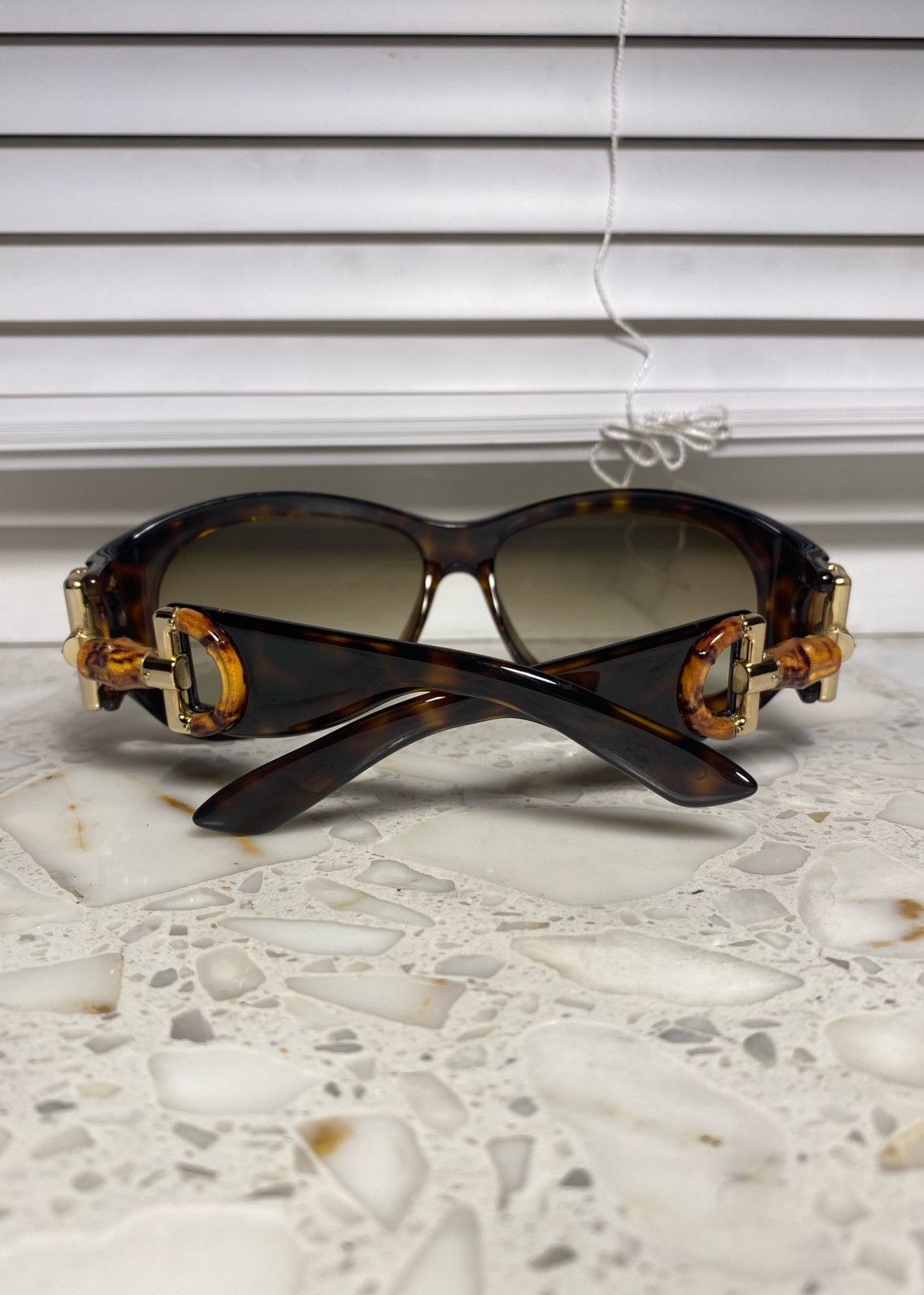 Gucci × Vintage Logo Bamboo Vintage Gucci Sunglasses Size ONE SIZE - 2 Thumbnail