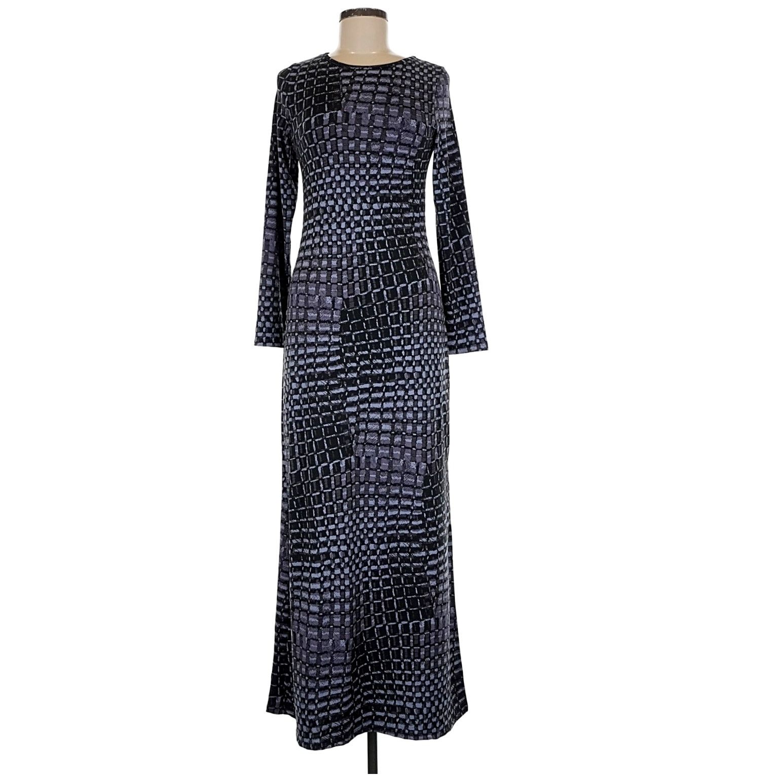 Other 24seven Comfort Side Slit Geometric Maxi Dress Blue Multi M Size M / US 6-8 / IT 42-44 - 3 Thumbnail