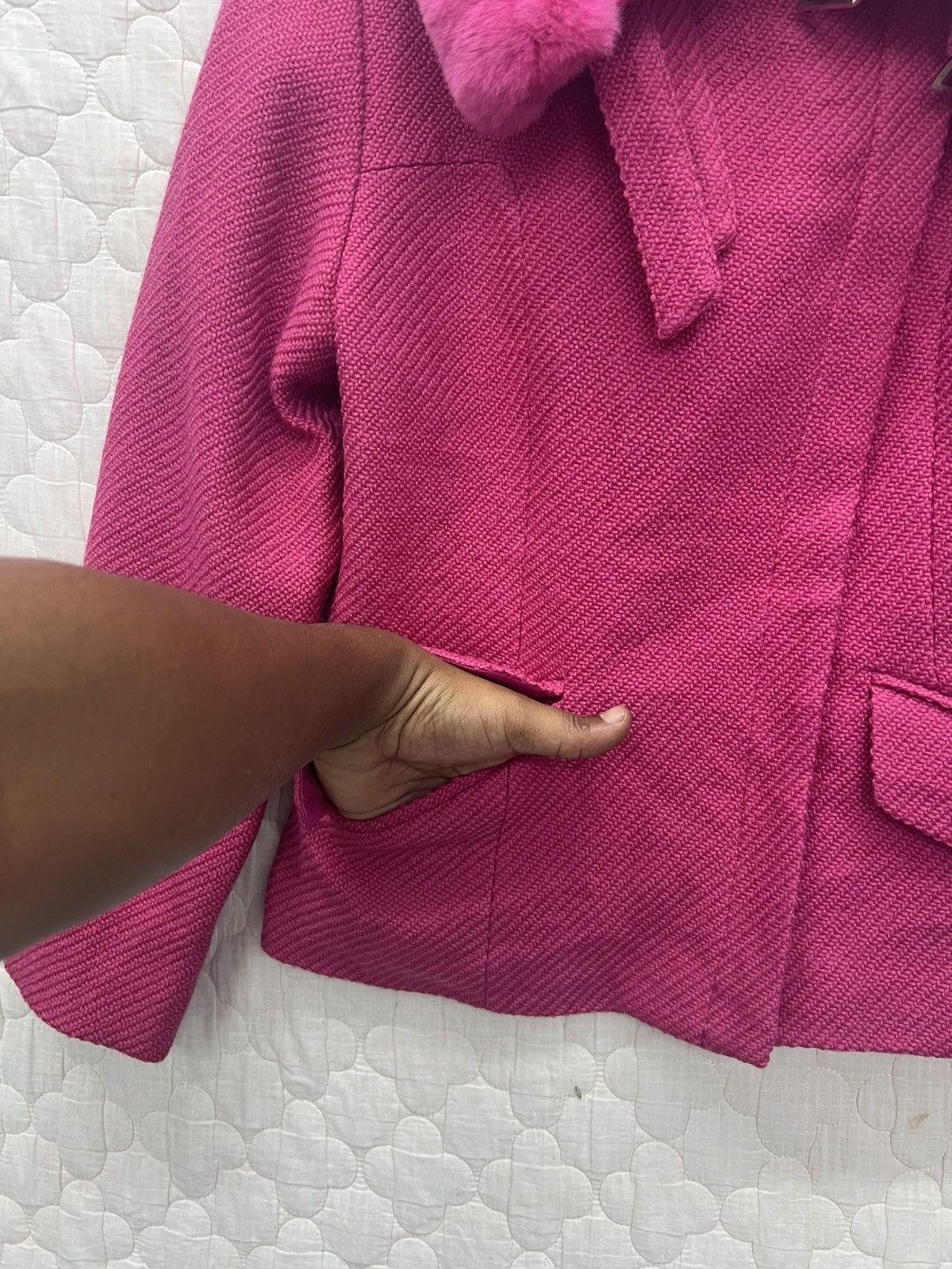 Karl Lagerfeld KARL LAGERFELD FUCHSIA TWEED JACKET Size S / US 4 / IT 40 - 8 Thumbnail