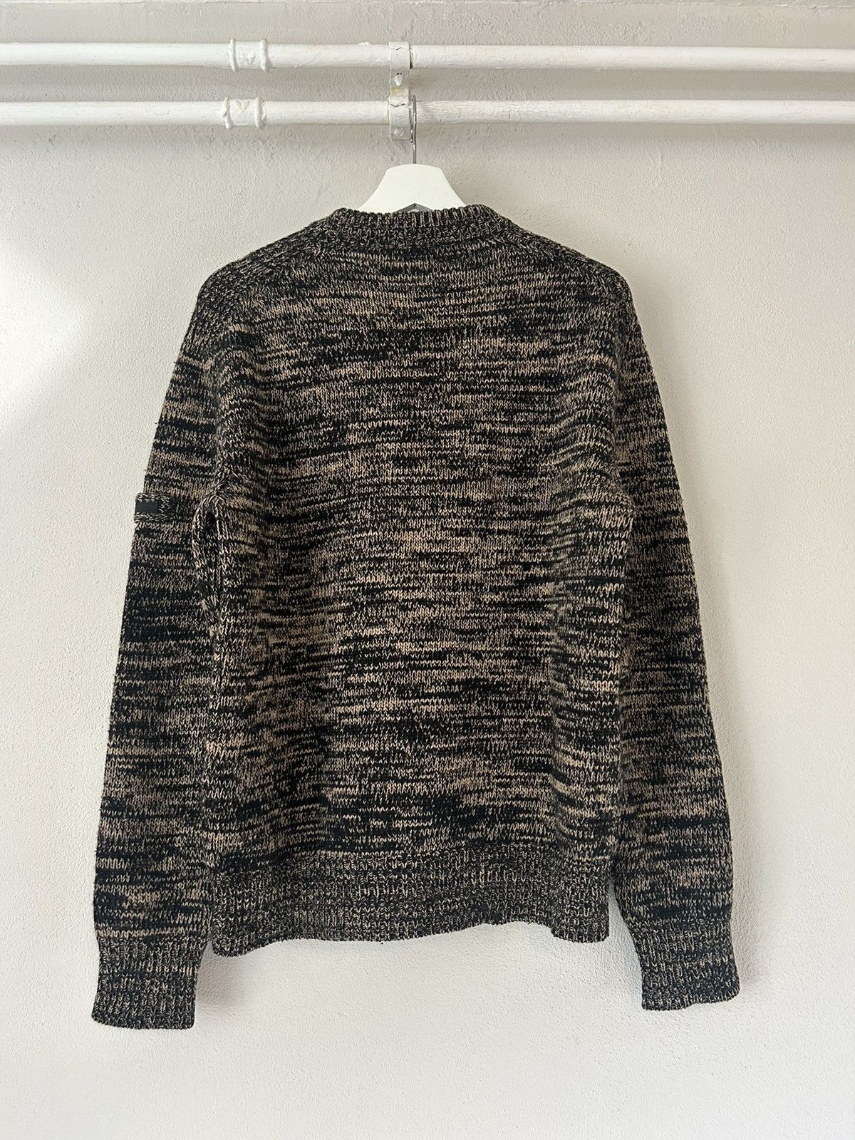 Prada Black/Beige Marbled Wool-Cashmere Blend Knit Sweater Size US M / EU 48-50 / 2 - 2 Thumbnail