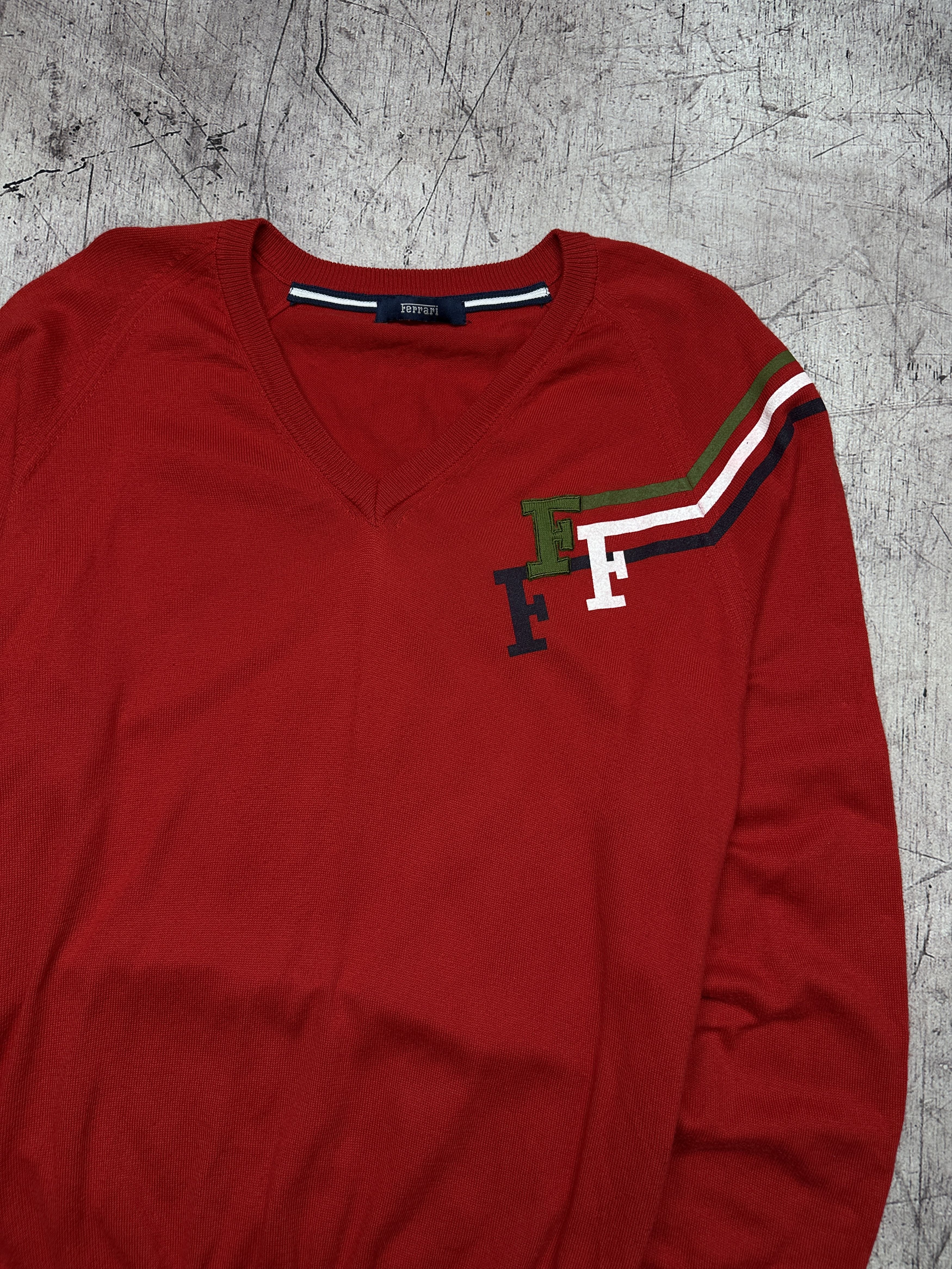 Ferrari Ferrari Vintage Mens V-Neck Sweater Size US L / EU 52-54 / 3 - 2 Thumbnail