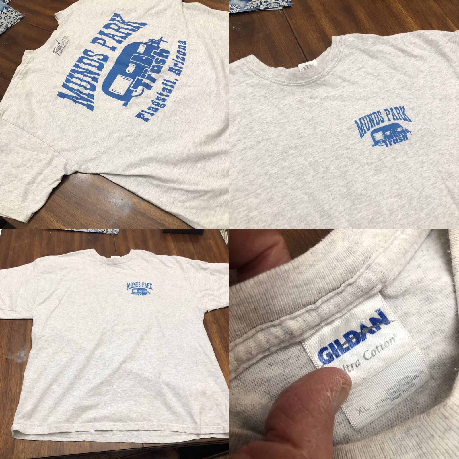 Gildan Munds Park Trash Flagstaff Az T Shirt Front And Back XL Classic Mens Short Sleeve Gray Gildan Regular T-Shirt Size US XL / EU 56 / 4 - 8 Thumbnail