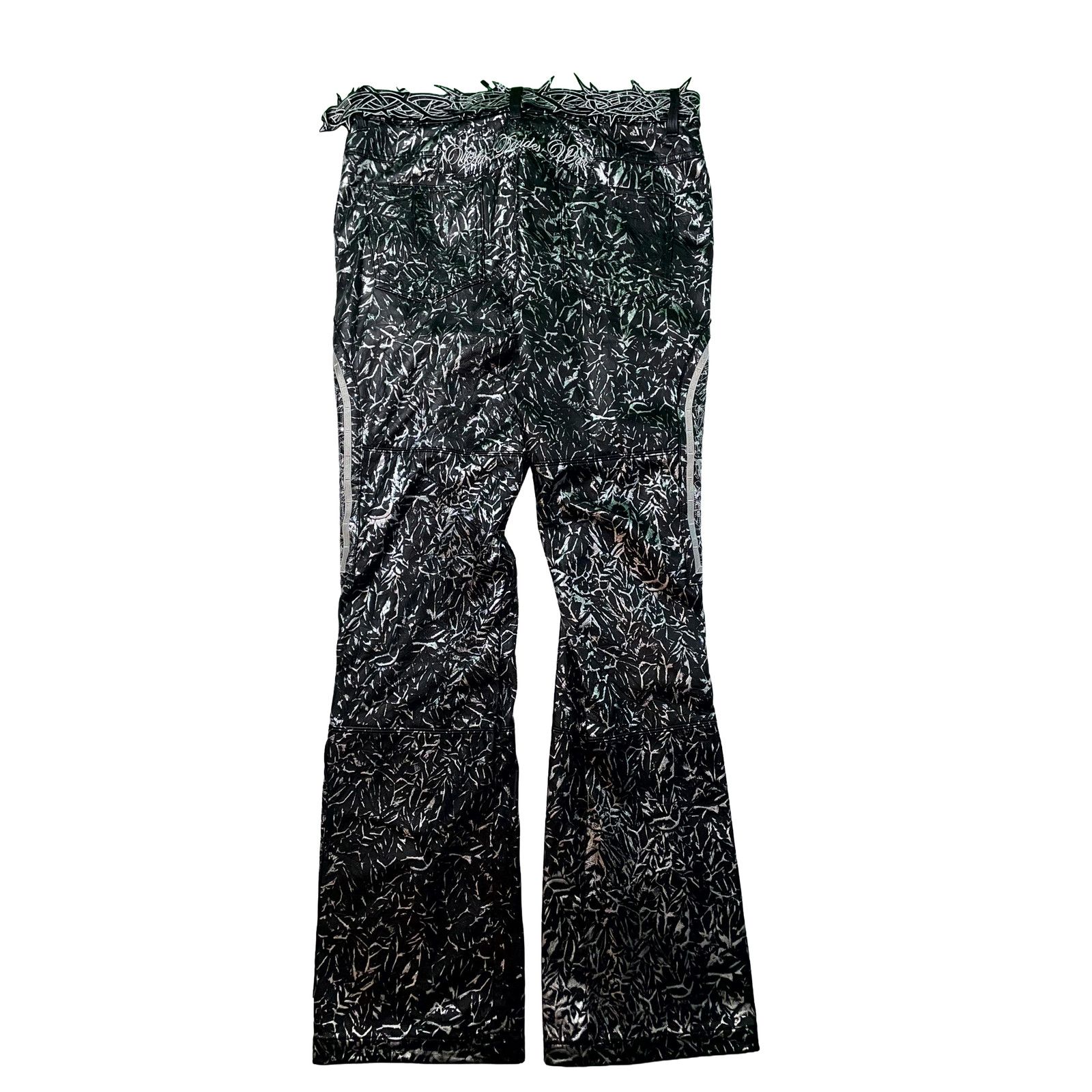 Who Decides War WDW Leather Black & Pure Silver Pants Size US 34 / EU 50 - 2 Thumbnail