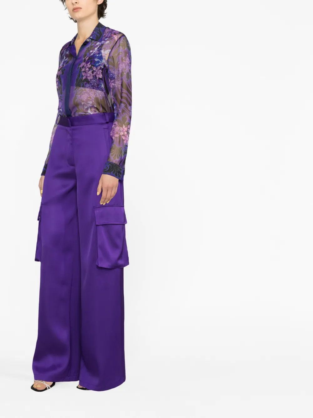 Versace o1y0226 Cargo Pant in Purple Size 27" / US 4 / IT 40 - 2 Thumbnail