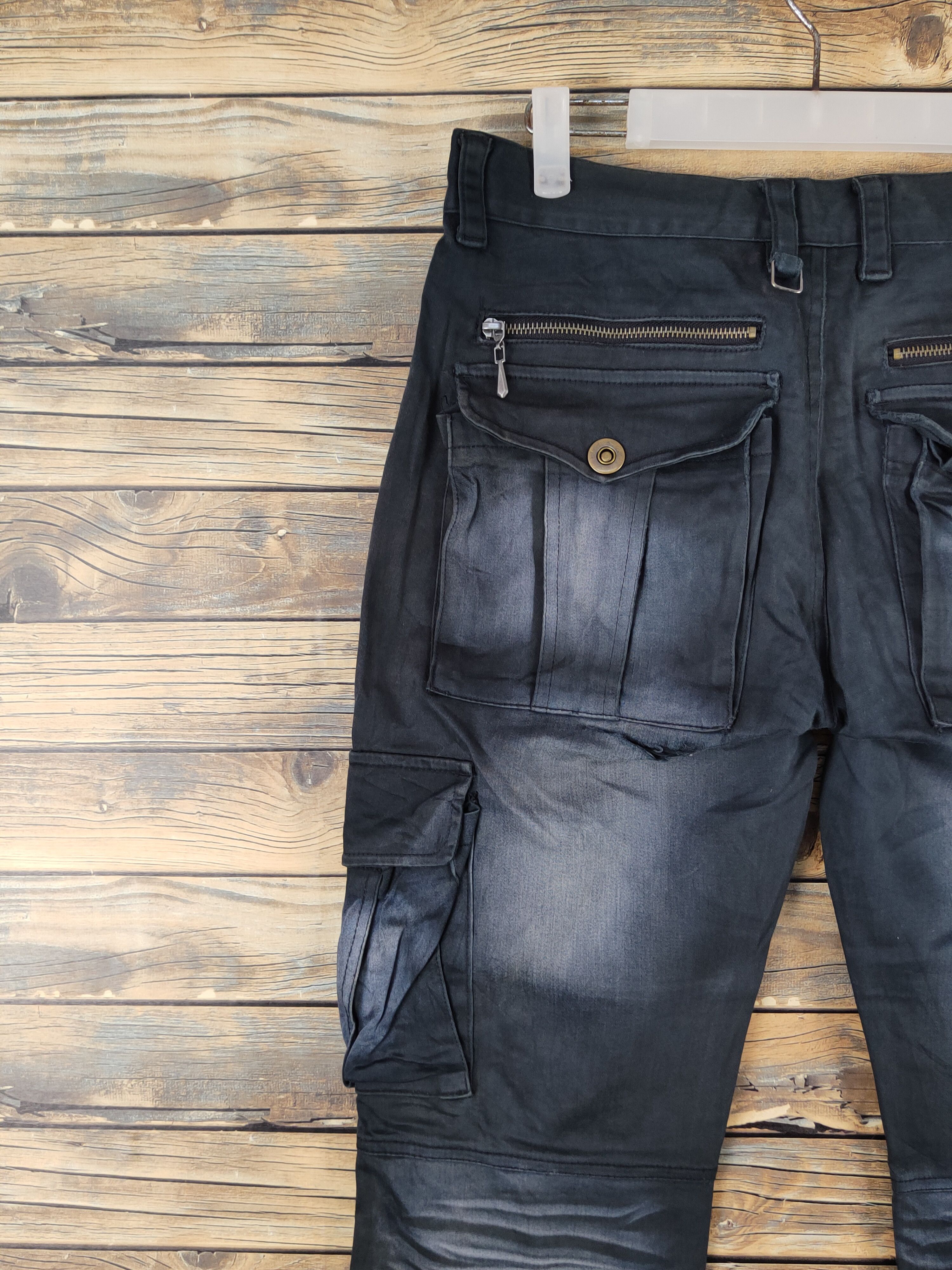 LOWBOX Lowbox Black faded Multipocket Tactical Cargo Pants #W1311 Size US 32 / EU 48 - 9 Thumbnail