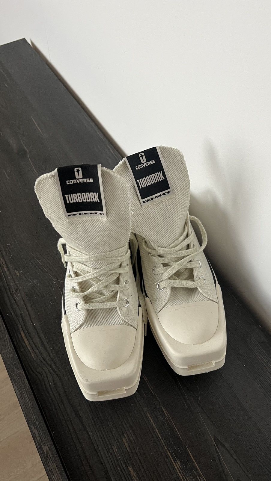 image of Rick Owens X Converse Low Sneakers Box Toe Size 43/10 in White, Men's