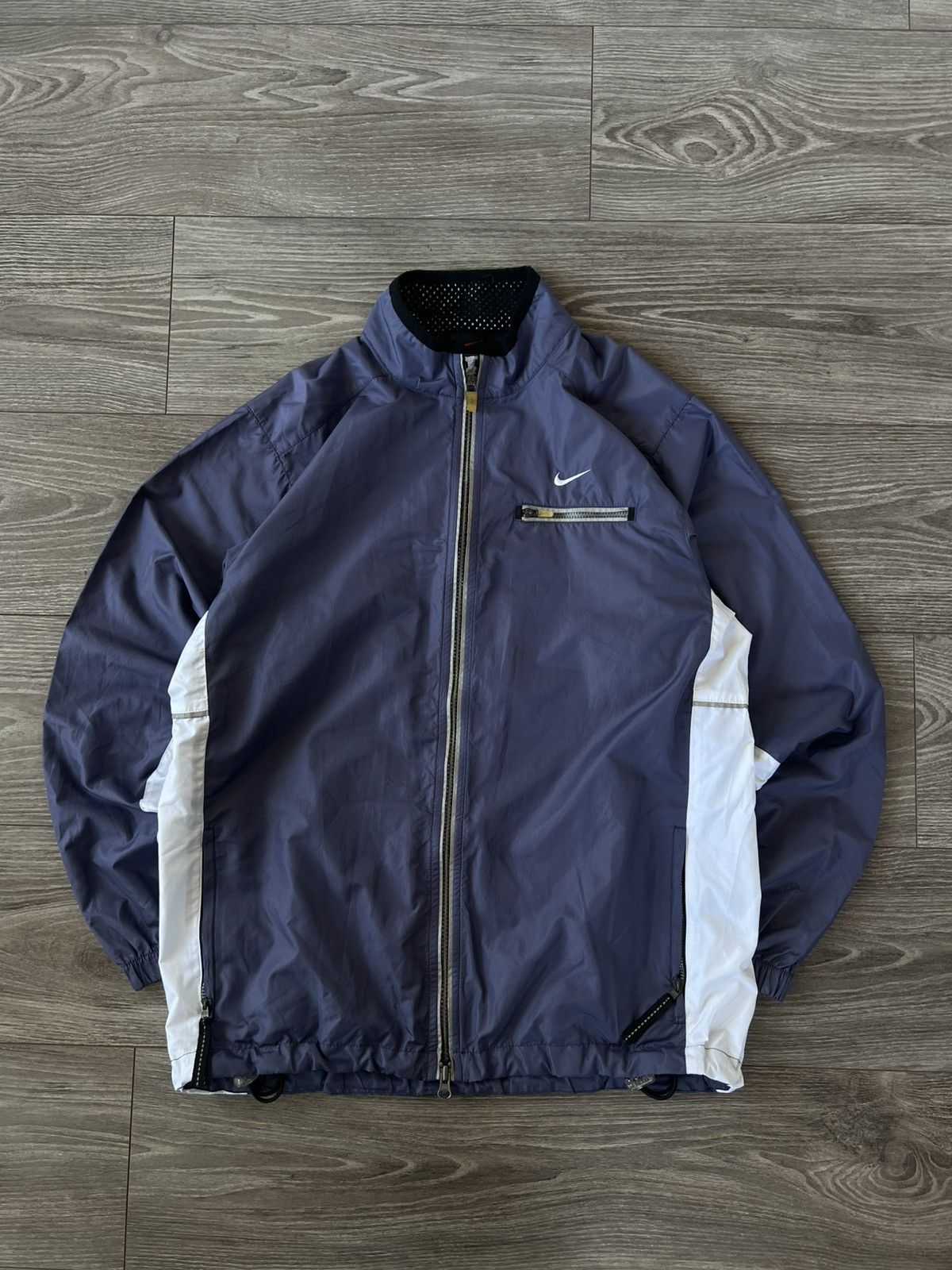 Nike × Vintage ‼️Vintage Nike 90s Knit Logo Swoosh Windbreaker Jacket Size US M / EU 48-50 / 2 - 2 Thumbnail