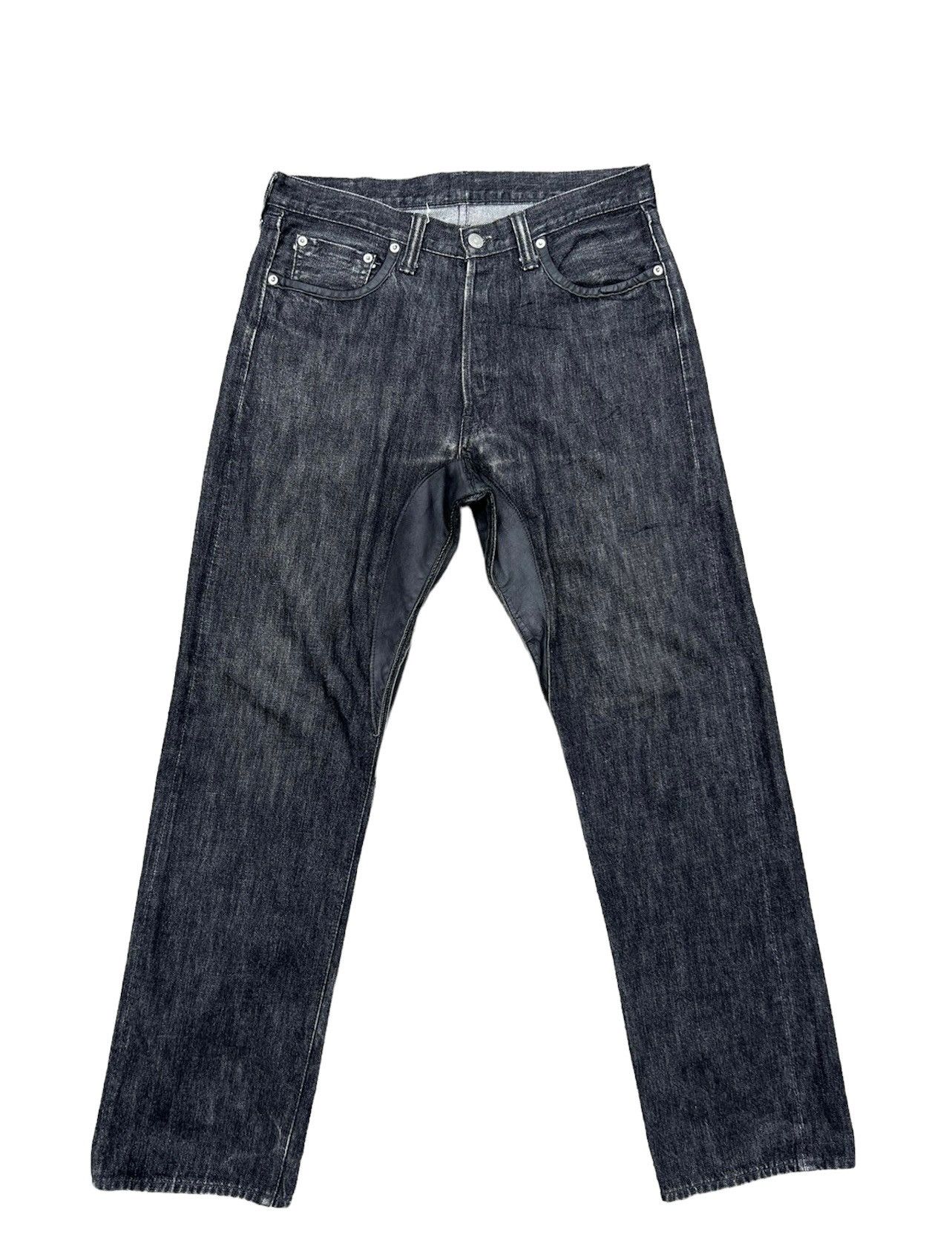 Full Count & Co. × Vintage Vintage 90s Full Count Japan Hybrid Leather Selvedge Jeans Size US 30 / EU 46 - 1 Thumbnail
