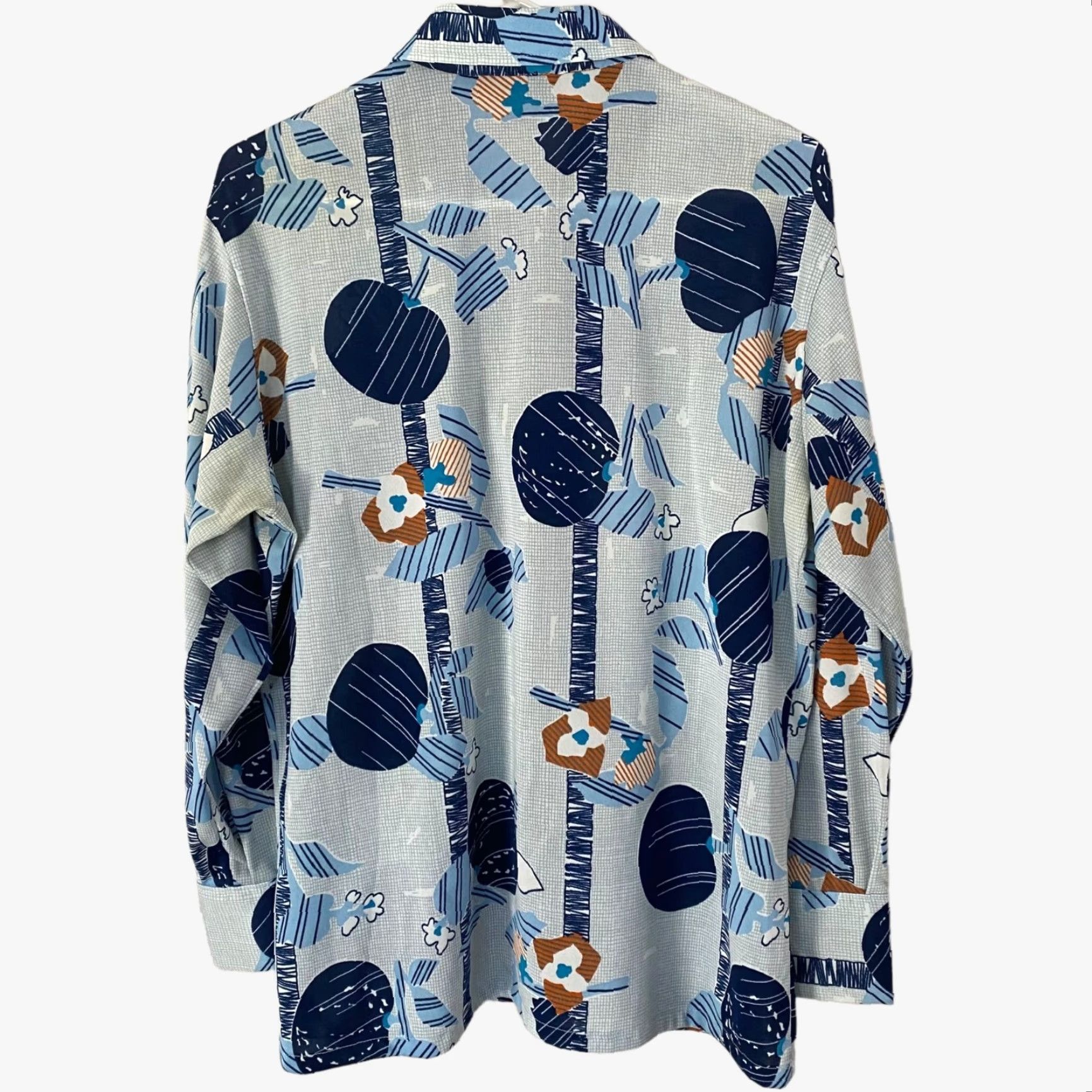 Vintage VINTAGE Joel California Abstract Retro Disco Button-Up Shirt Blue Mens M Size US M / EU 48-50 / 2 - 3 Thumbnail
