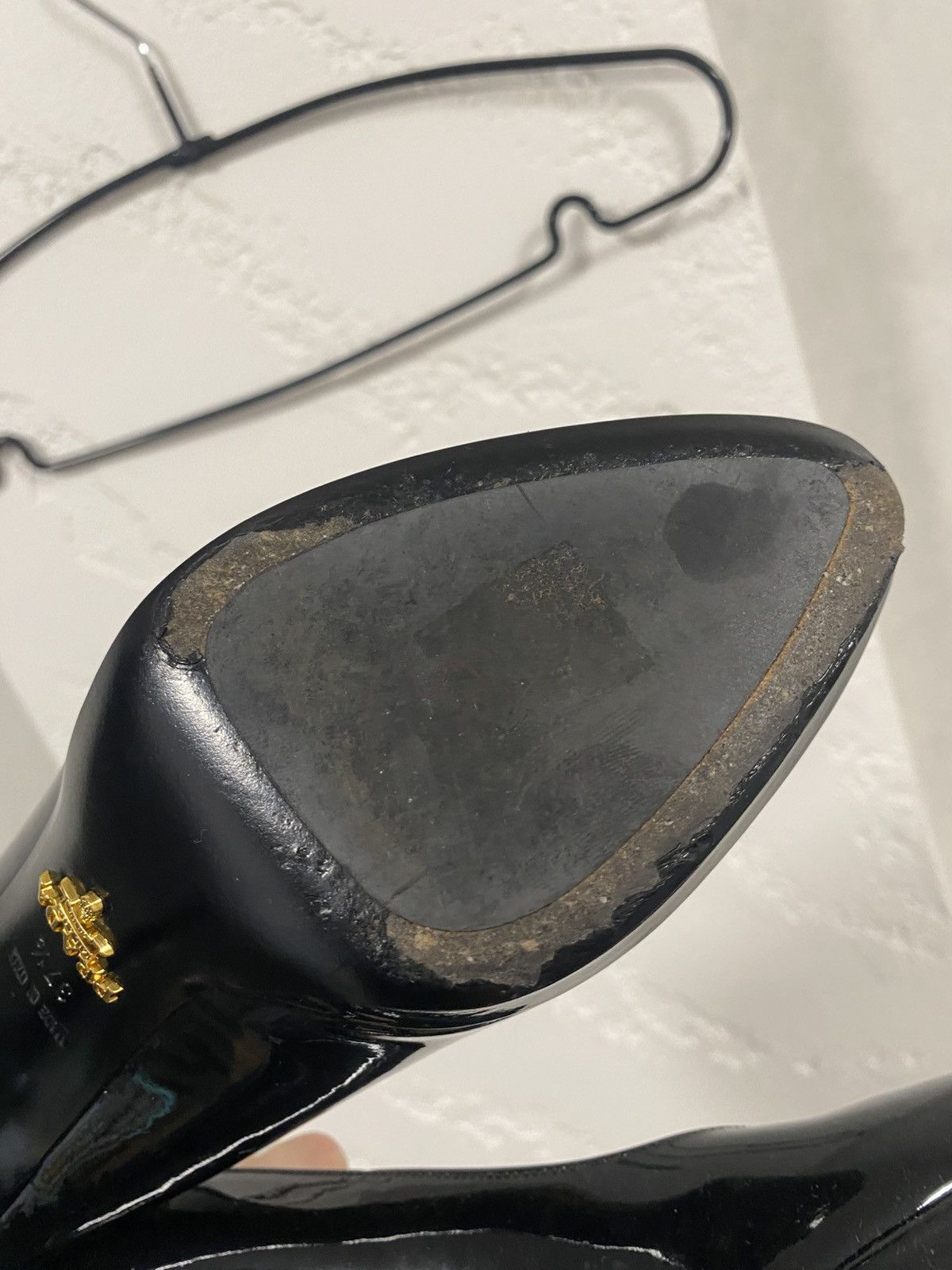 Prada Prada Black Patent Leather Heels Size: 37.5 Size US 7.5 / IT 37.5 - 14 Thumbnail
