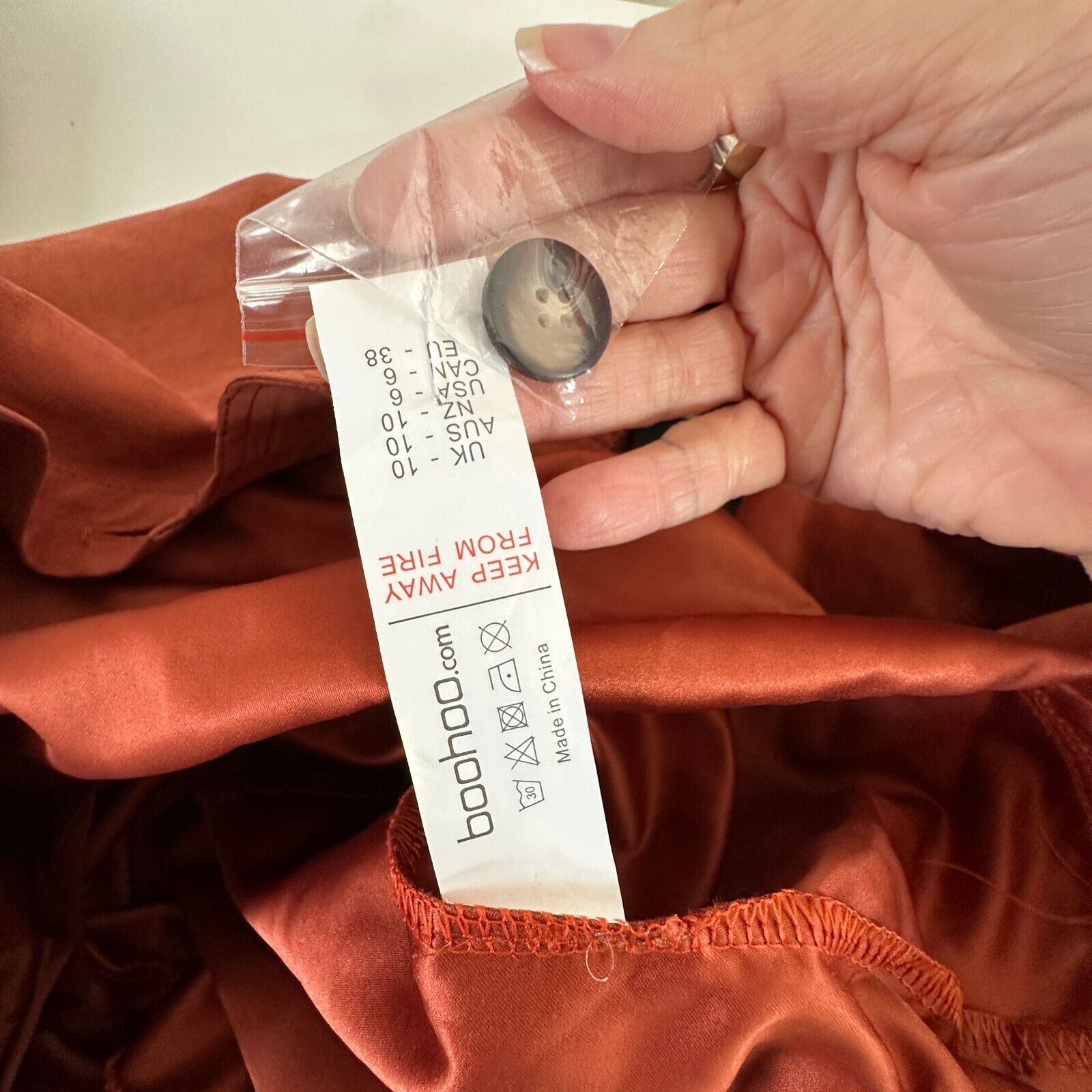 Boohoo NWT Boohoo Rust Utility Cargo Belted Jumpsuit Safari Pocket Size 30" / US 8 / IT 44 - 9 Thumbnail