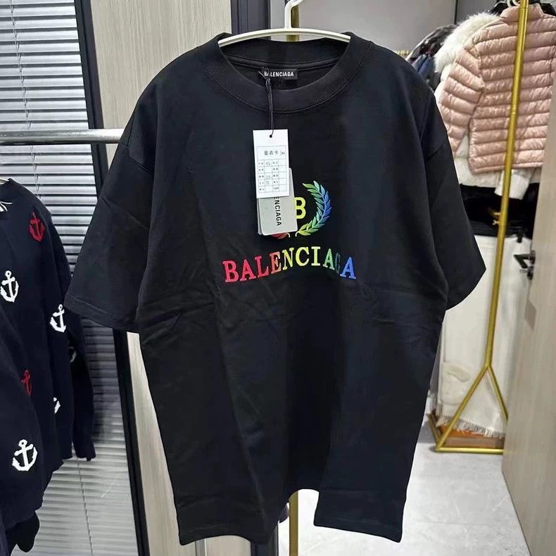 Balenciaga Balenciaga Rainbow embroidered logo short sleeve 2505-Nexta Size US XS / EU 42 / 0 - 1 Thumbnail