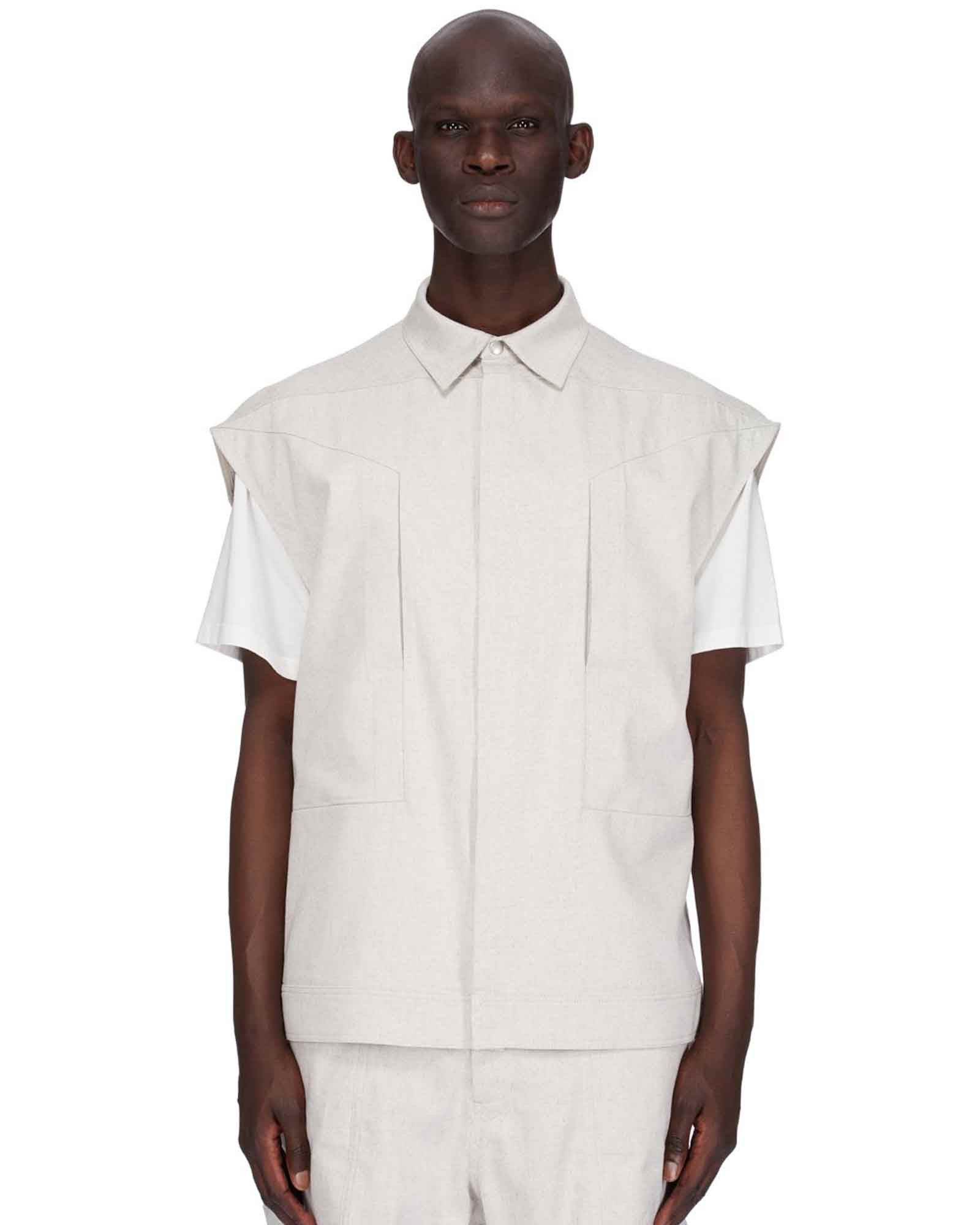 Rick Owens o1mle0226 Sleeveless Jumbo Outershirt In Gray Size US L / EU 52-54 / 3 - 3 Thumbnail