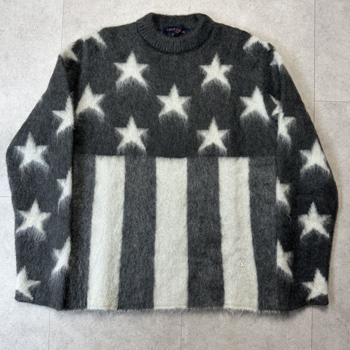 Louis Vuitton AW19 Louis Vuitton Virgil Abloh Mohair Flag Knitted Sweater Size US XS / EU 42 / 0 - 1 Thumbnail