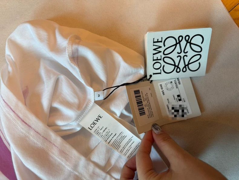 Loewe LOEWE White short sleeve T-shirt with pure color logo and Size M / US 6-8 / IT 42-44 - 2 Thumbnail