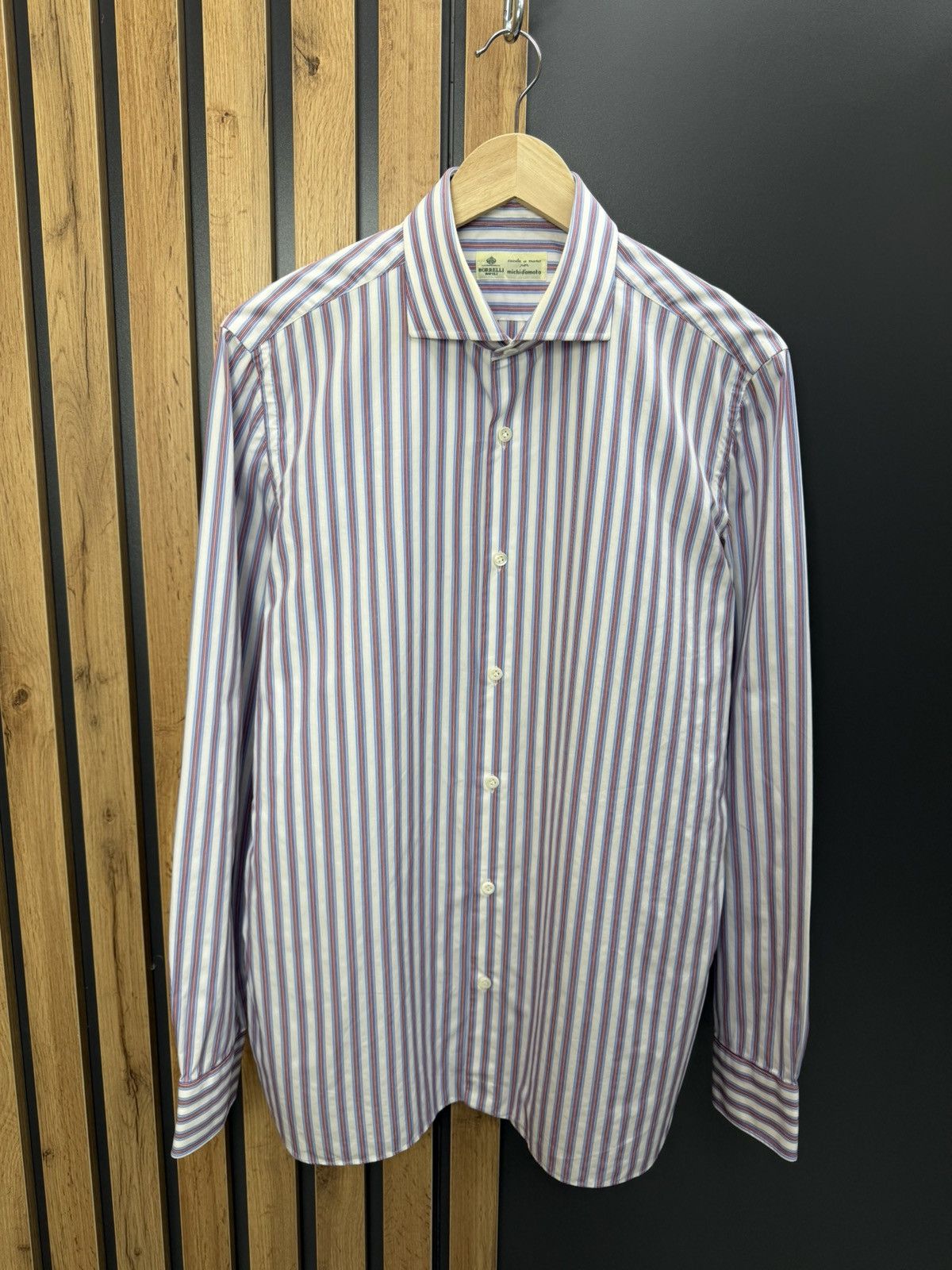 Luigi Borrelli Luigi Borrelli Napoli Striped Cotton Shirt Men’s Size US L / EU 52-54 / 3 - 1 Thumbnail