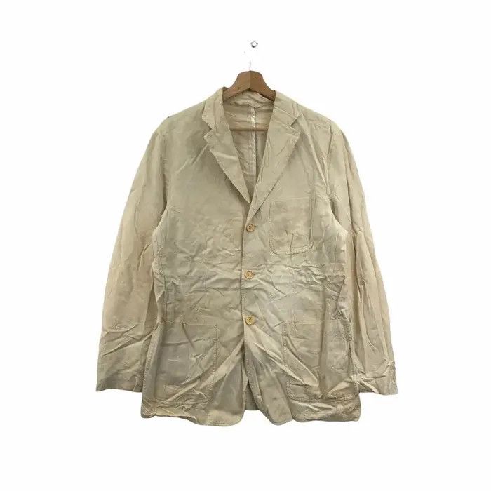 Henry Cotton's Vintage HENRY COTTONS UK Boro Distress Design Blazer Coat Size US L / EU 52-54 / 3 - 1 Thumbnail