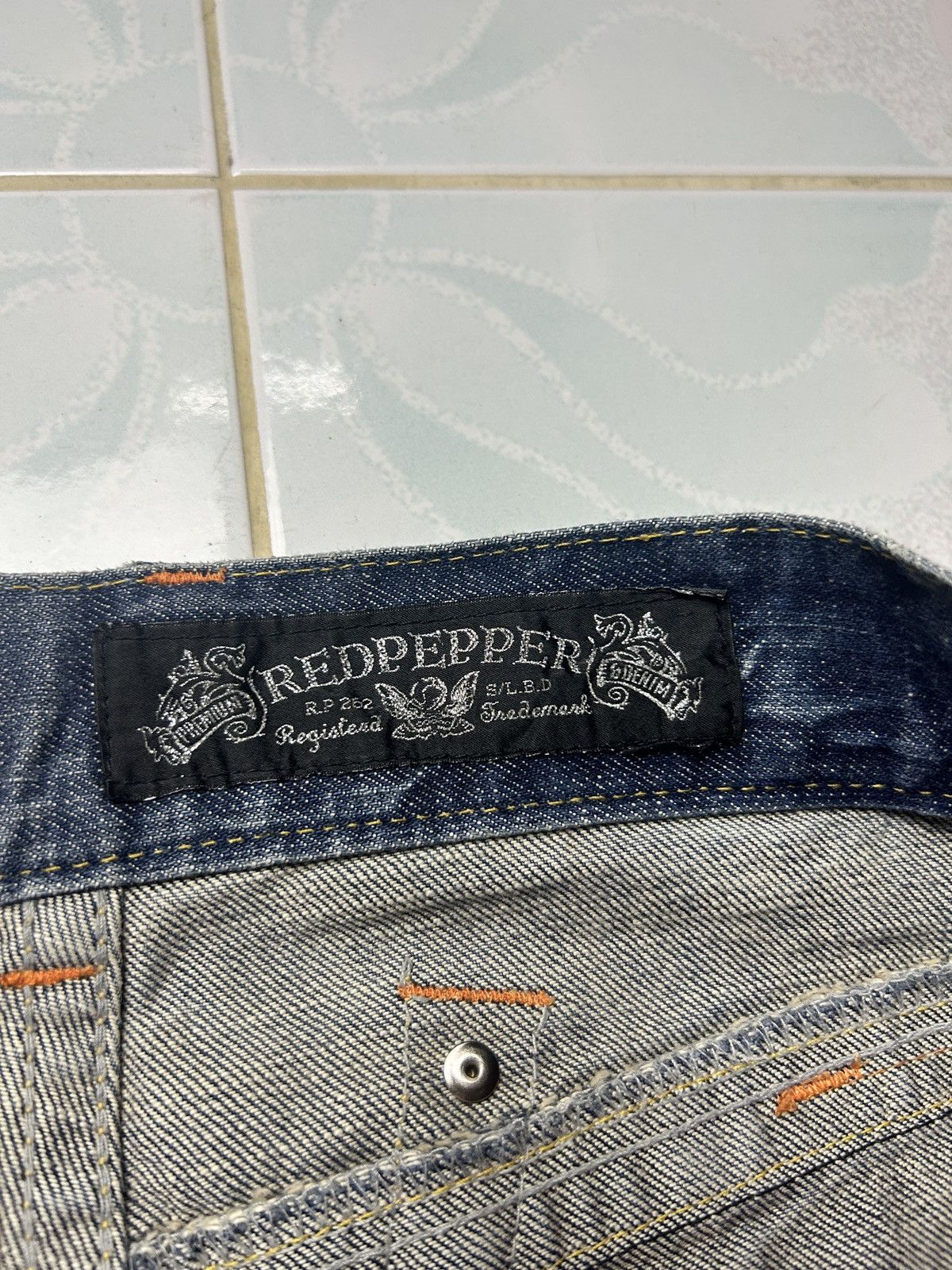 20471120 Vintage Japanese Red Pepper Red Label Denim Jeans Size US 35 - 7 Thumbnail