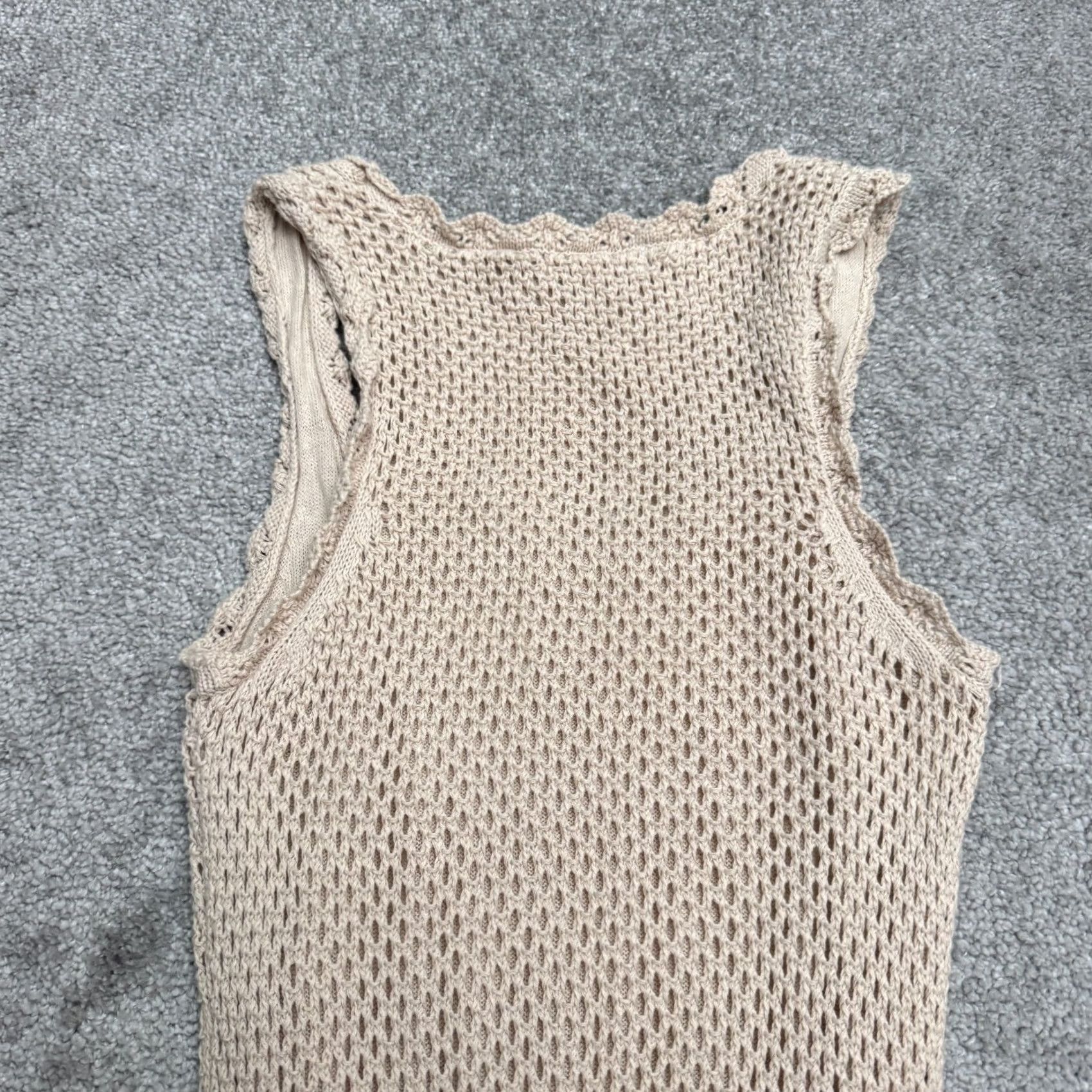 Z Supply Z Supply Ibiza Crochet Maxi Dress Womens Small Beige Beachwear Cover Up Cotton Size S / US 4 / IT 40 - 5 Thumbnail